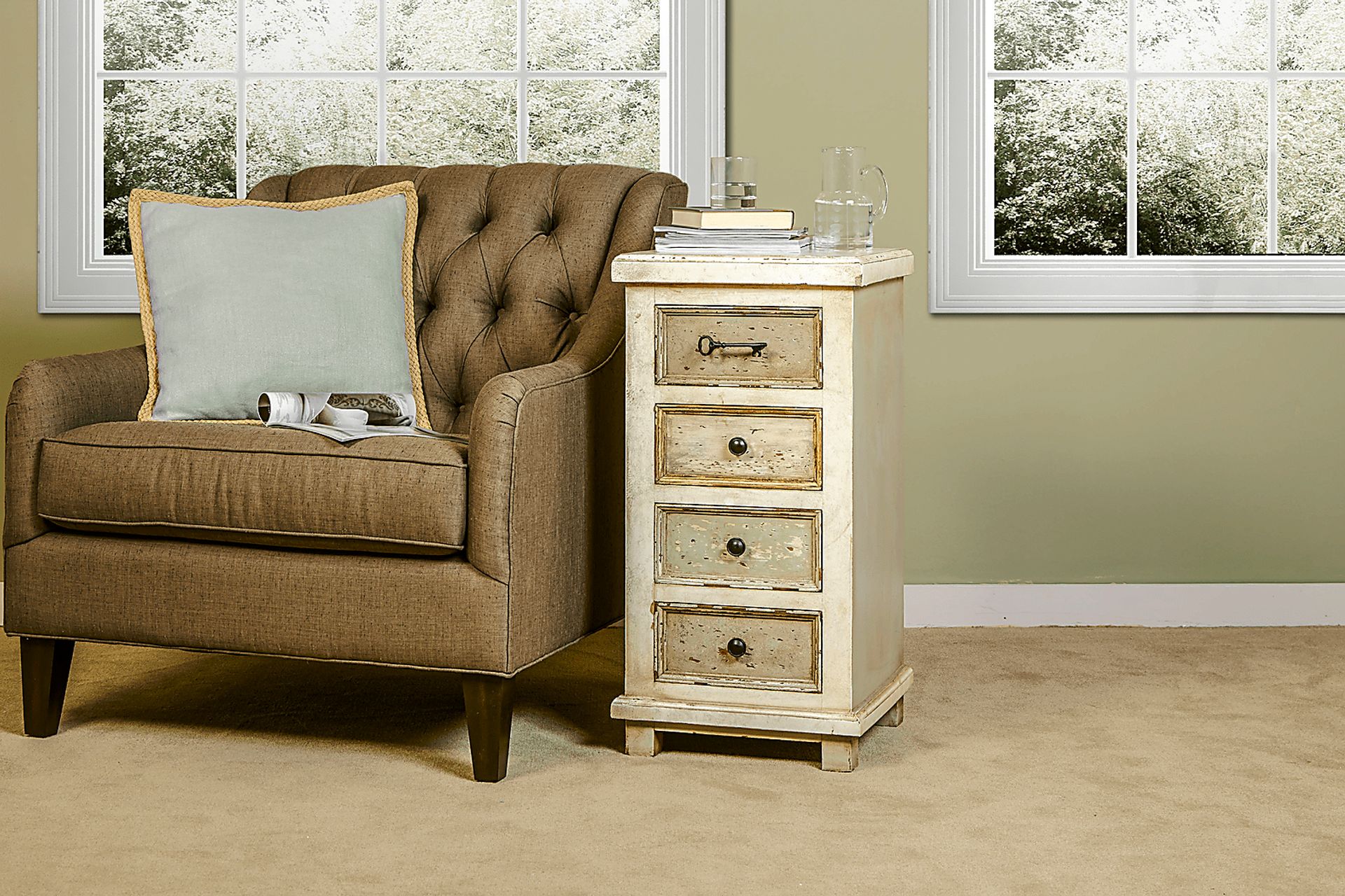 LaRose Off-White Four Drawer Accent Cabinet - Image 2