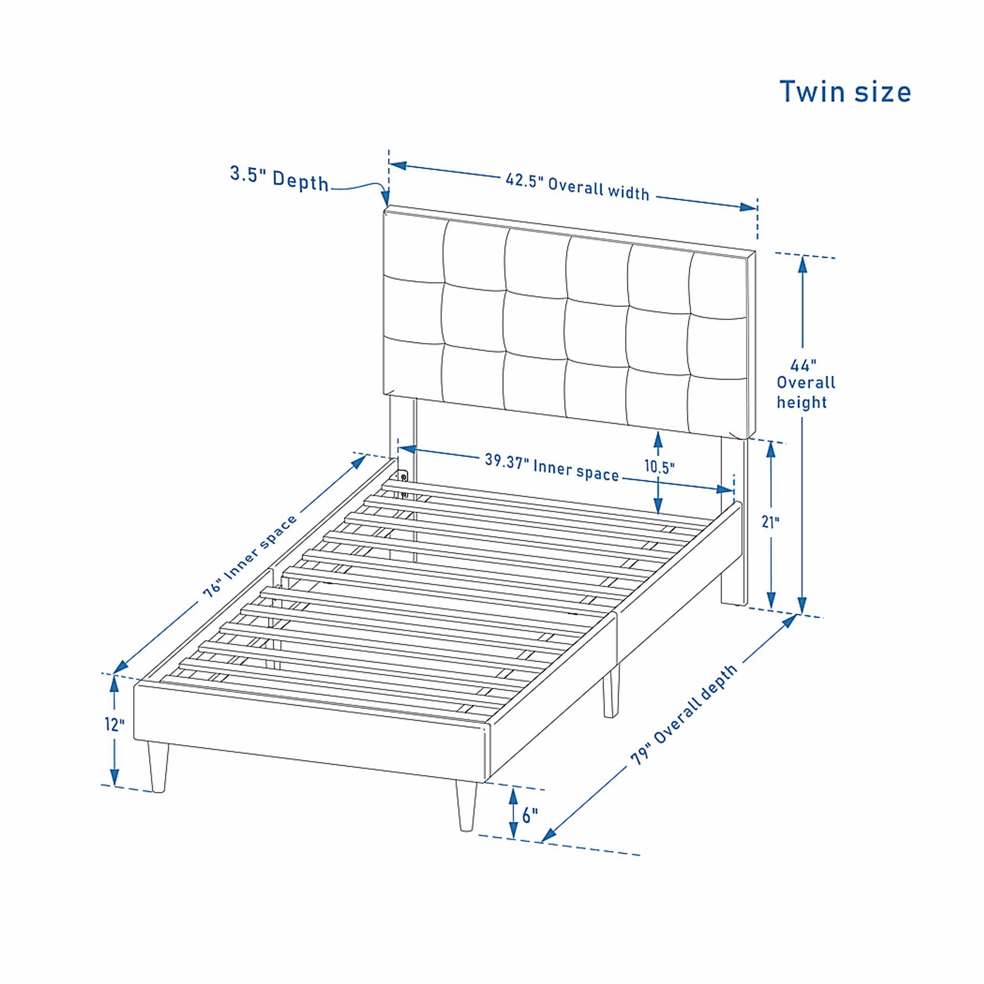 Larrimore Gray Twin Platform Bed - Image 6