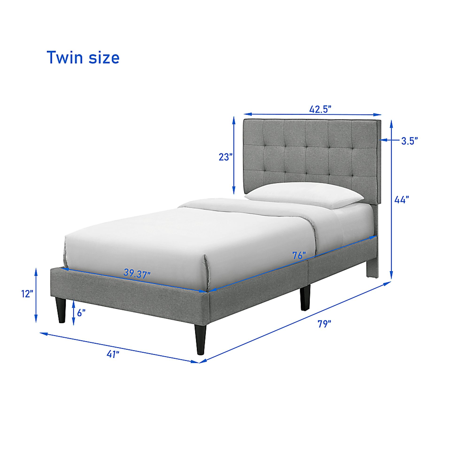 Larrimore Gray Twin Platform Bed - Image 7