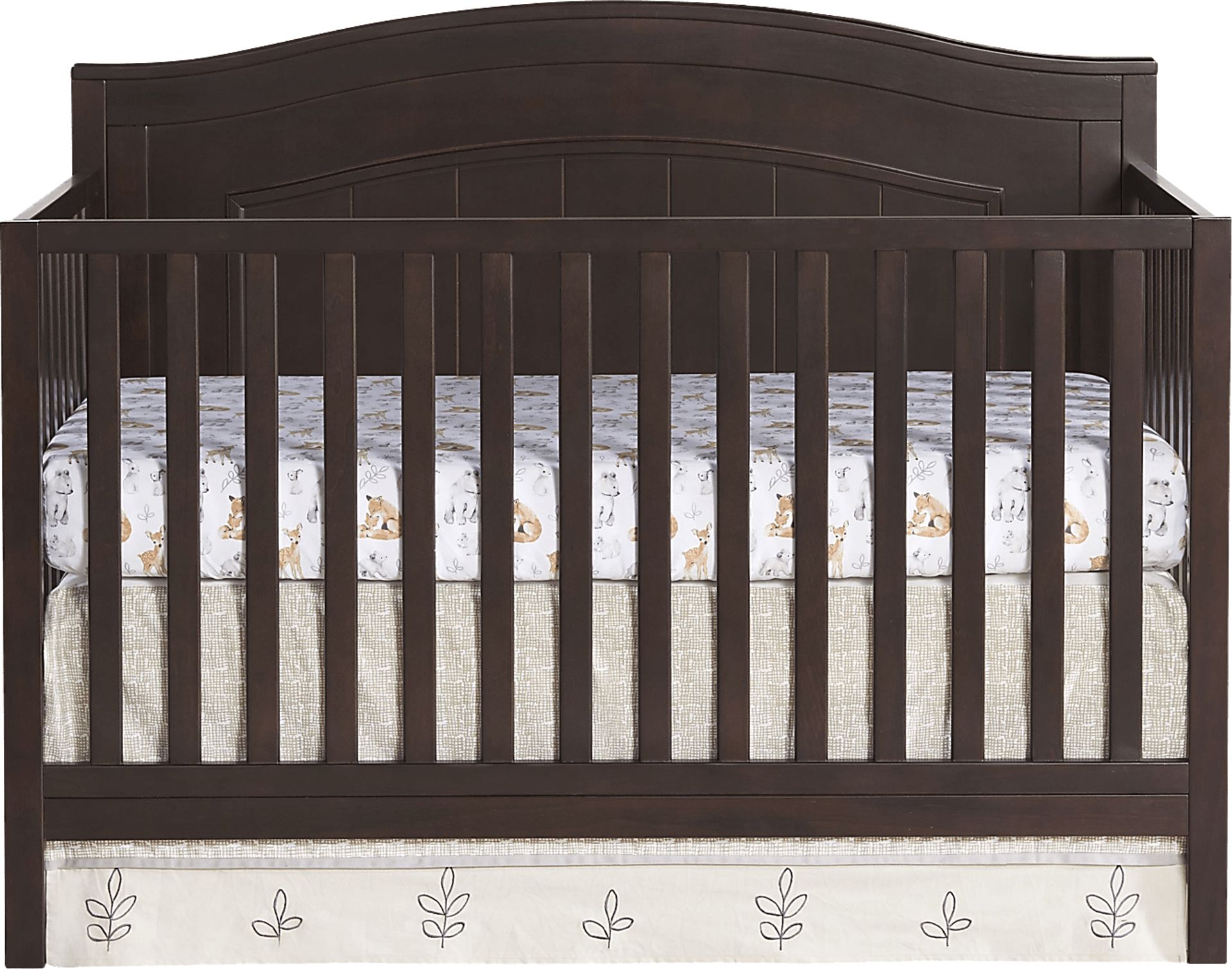 Larton Espresso Dark Wood Convertible Crib Rooms to Go