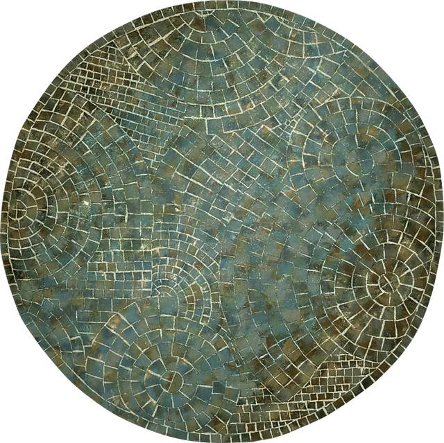 Larwood Blue 8' Round Indoor/Outdoor Rug - Thumbnail - Image 1
