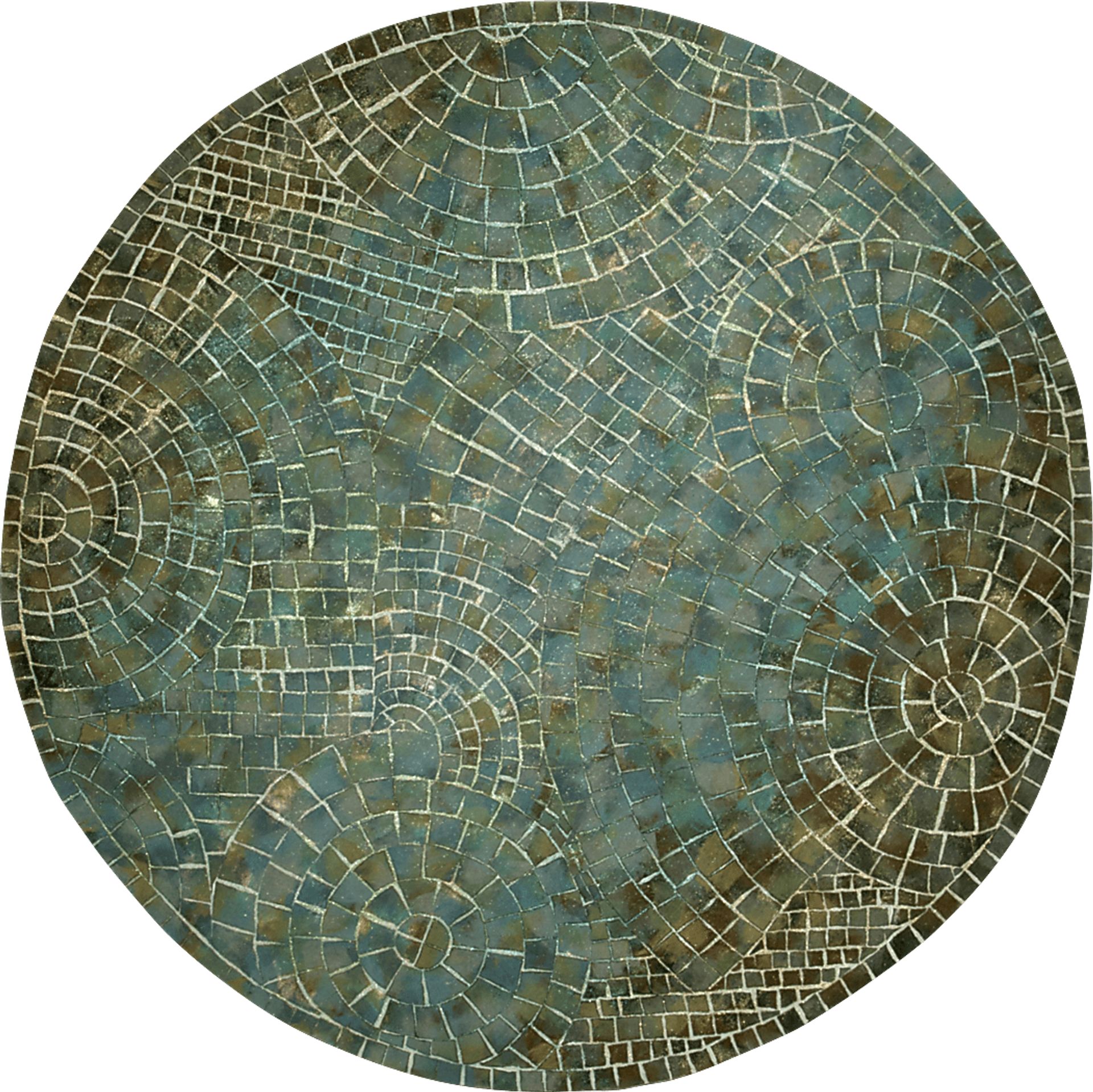Larwood Blue 8' Round Indoor/Outdoor Rug - Image 1