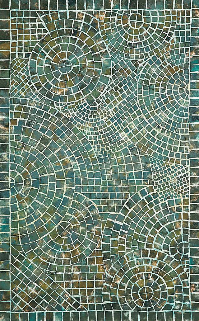 Larwood Blue 8' x 10' Indoor/Outdoor Rug - Thumbnail - Image 1