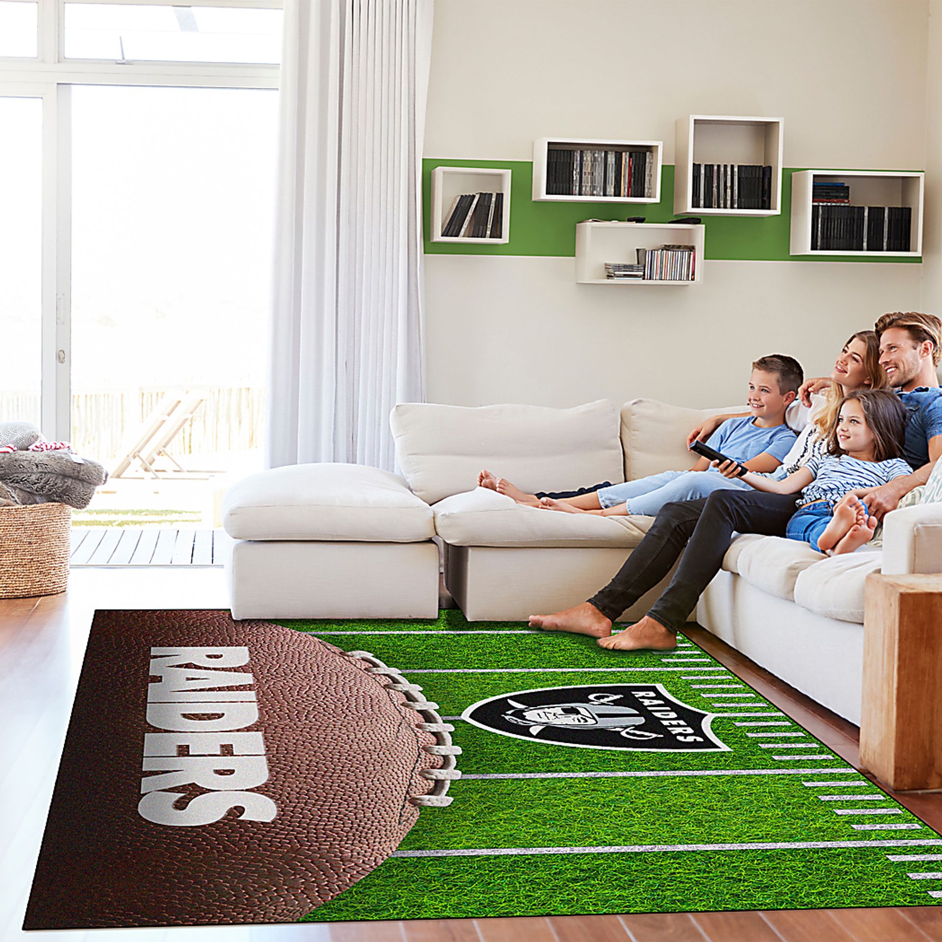 Las Vegas Raiders 5' x 7' Machine Washable Rug - Image 2