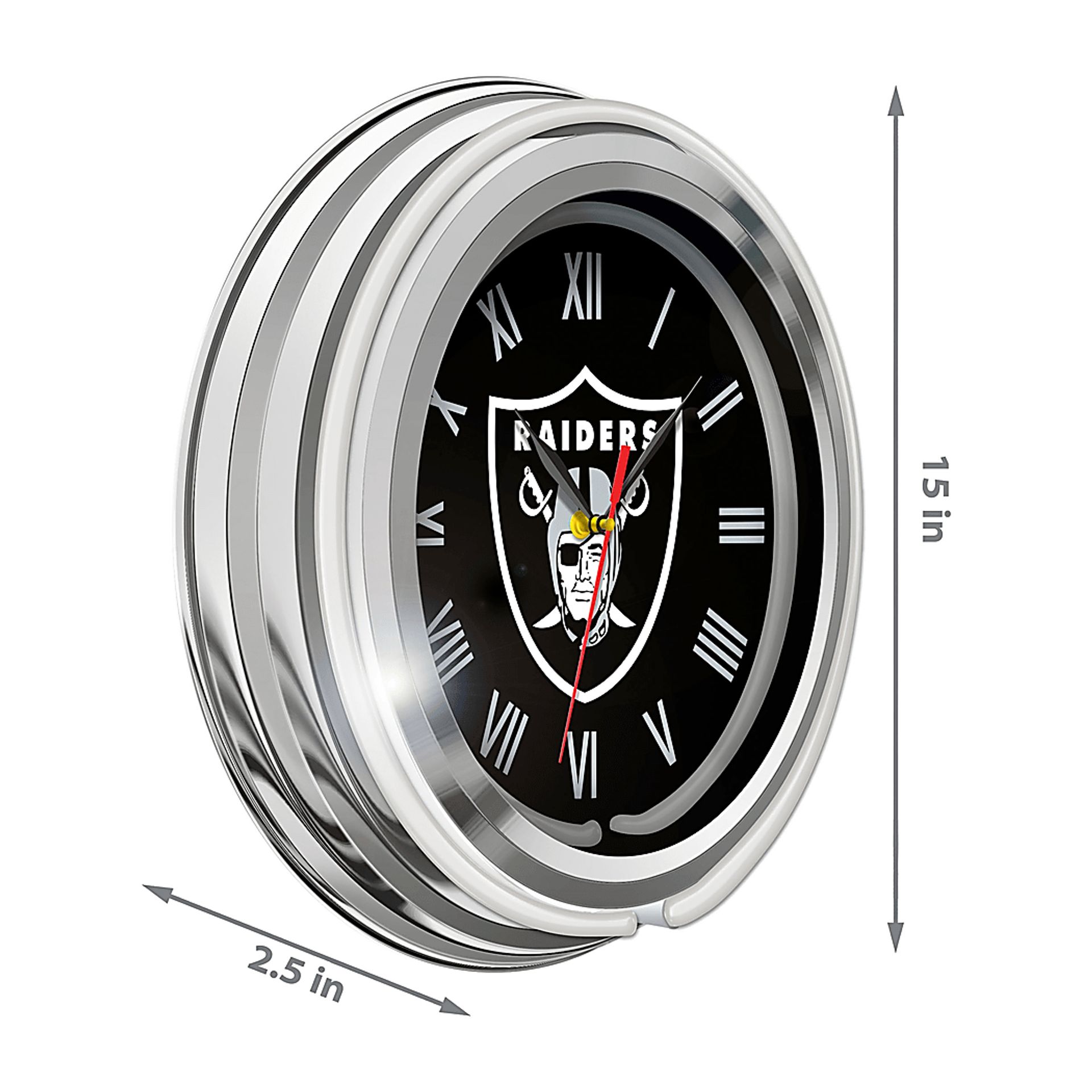 Las Vegas Raiders Black Neon Wall Clock - Image 4