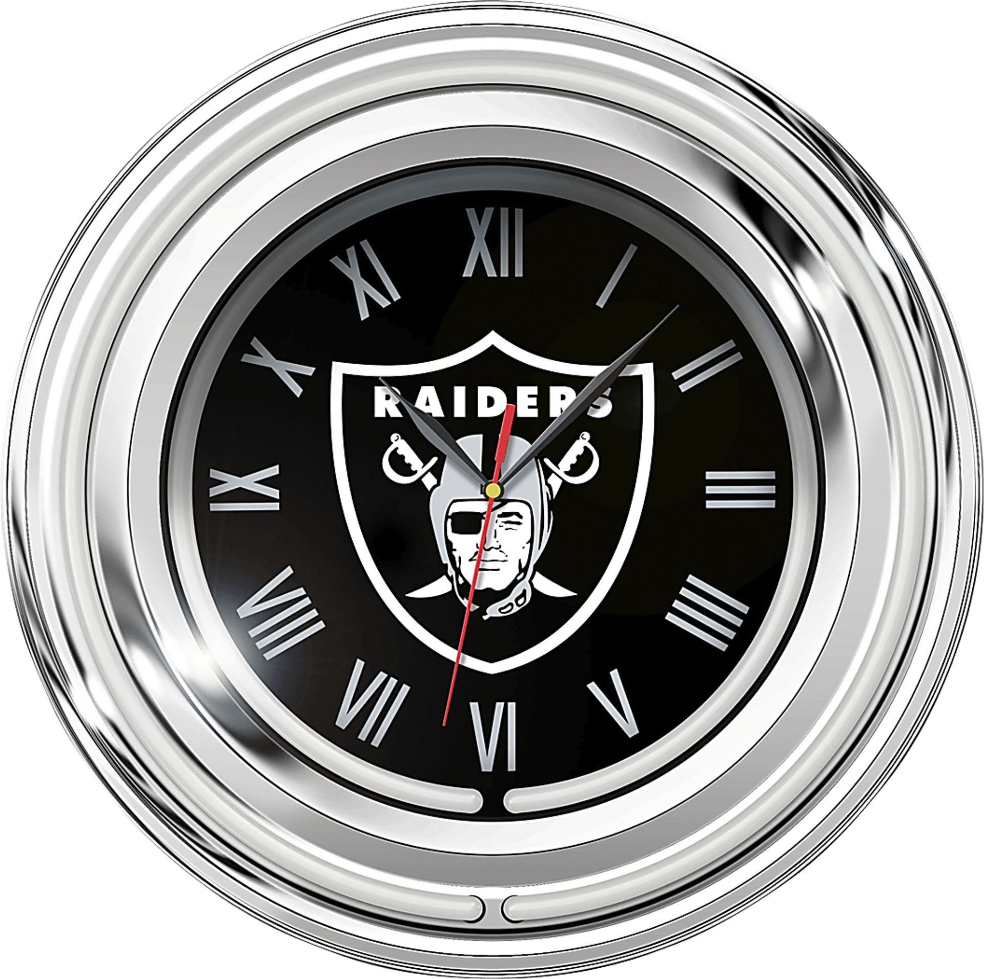 Las Vegas Raiders Black Neon Wall Clock - Image 1