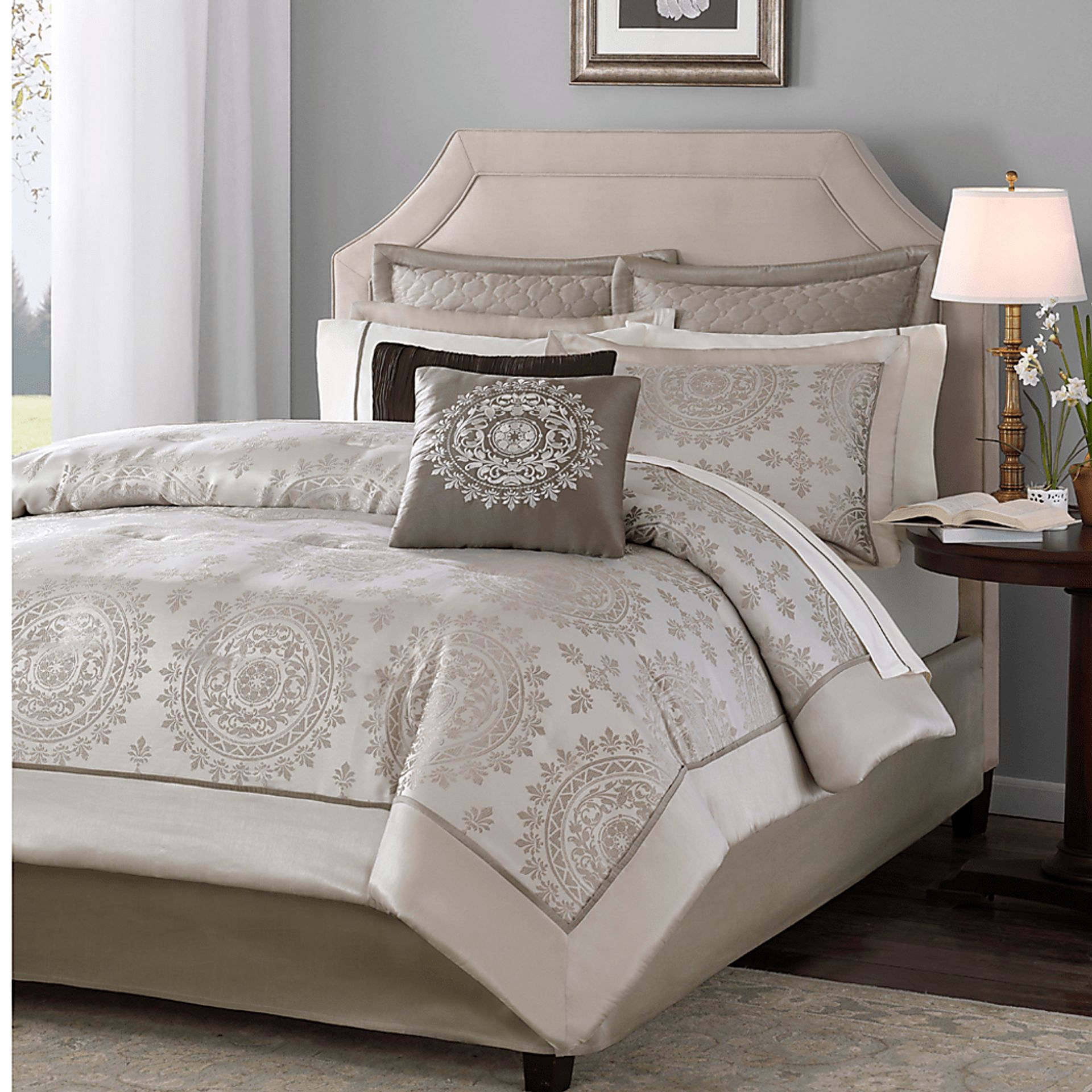 Lasara Tan 12 Pc Queen Room in a Bag - Image 1