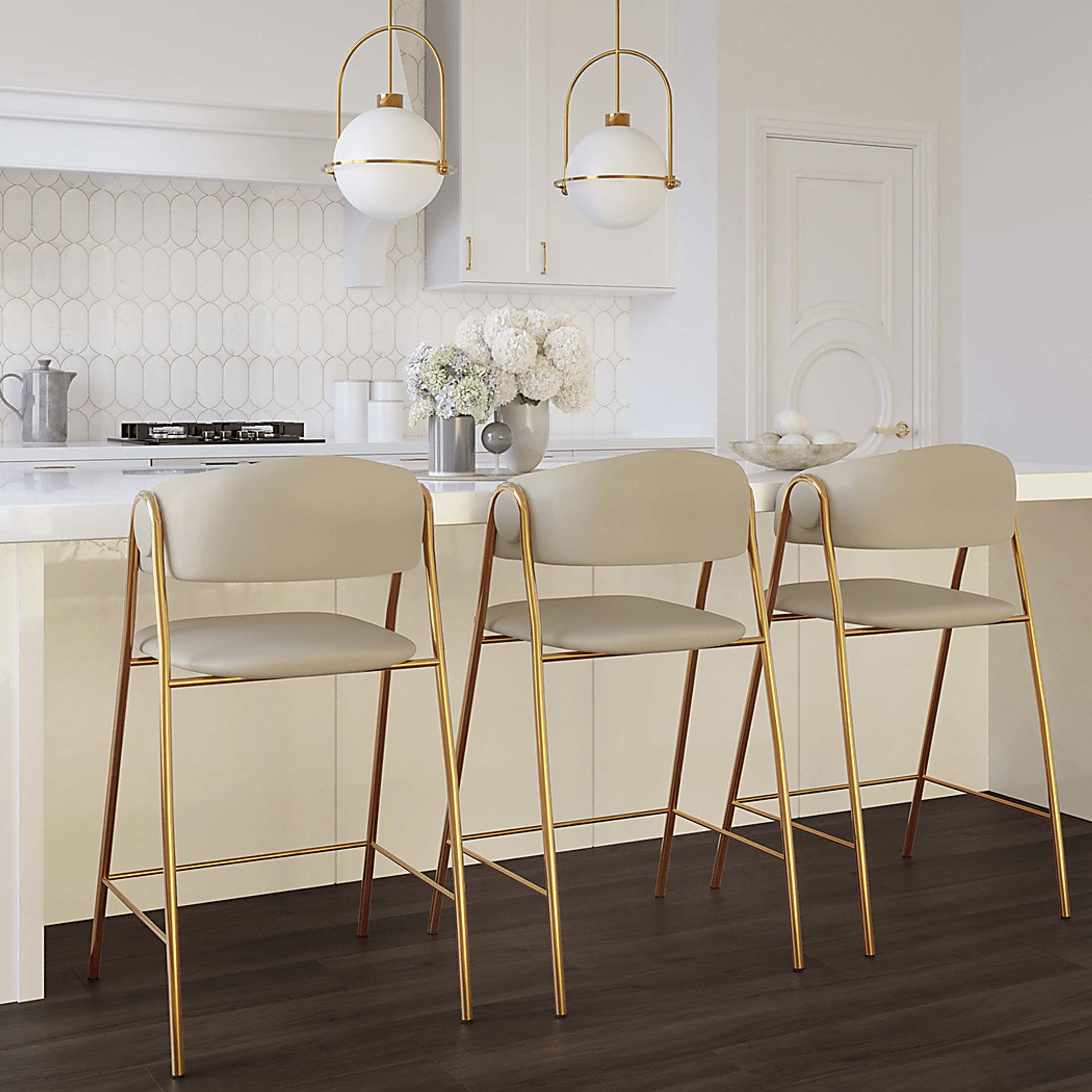 Lasiandra Beige Counter Stool, Set of 2 - Image 2