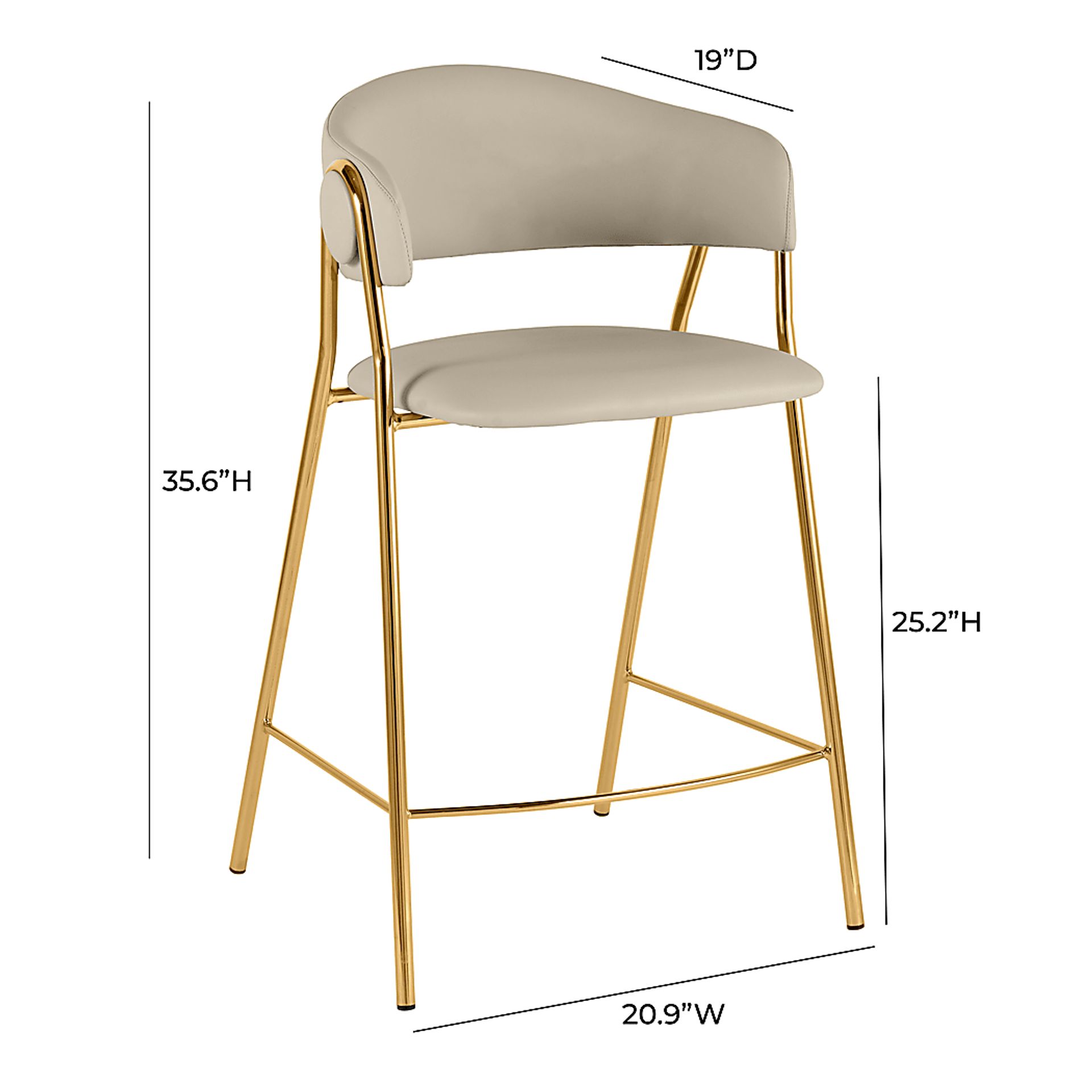 Lasiandra Beige Counter Stool, Set of 2 - Image 6