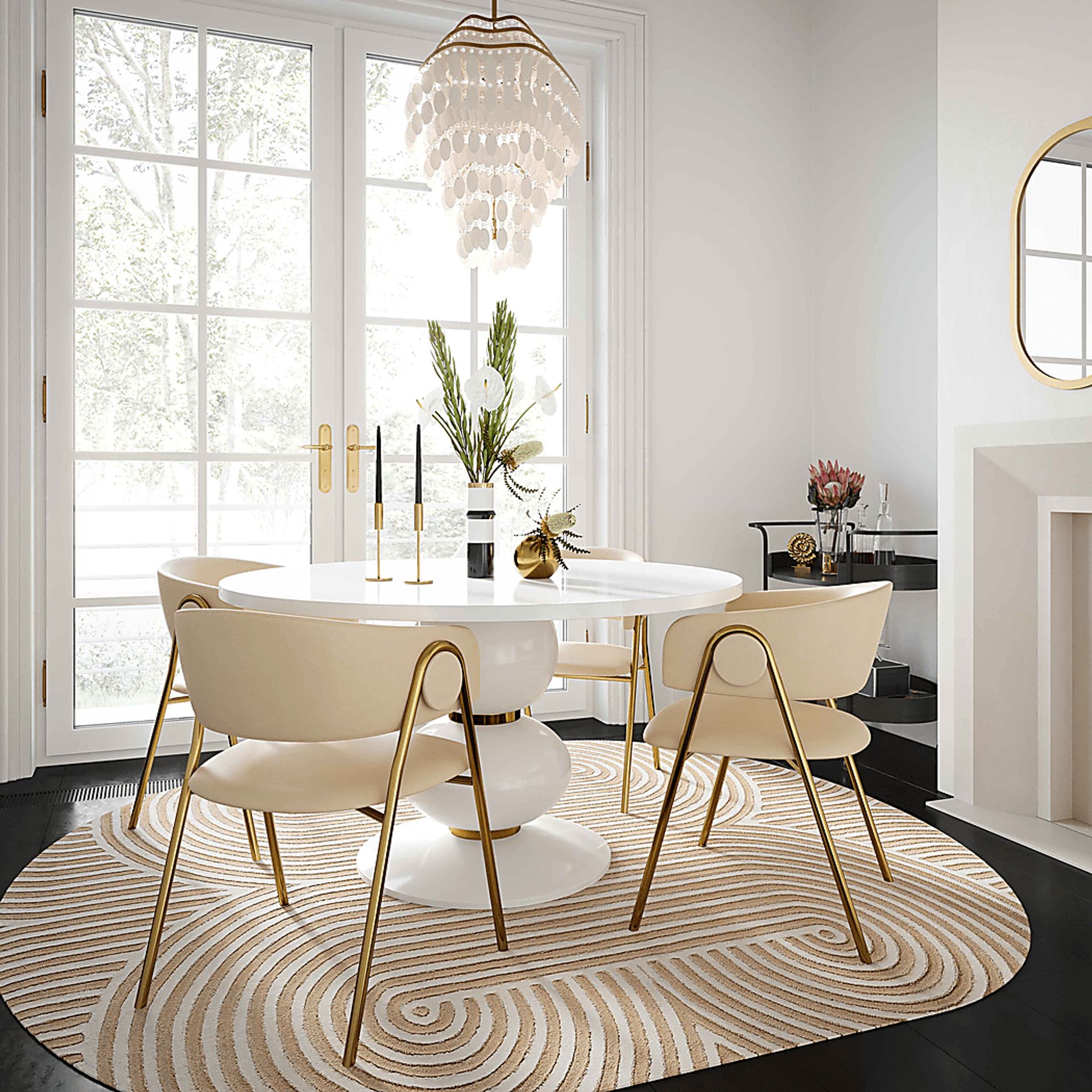 Lasiandra Beige Dining Chair, Set of 2 - Image 2
