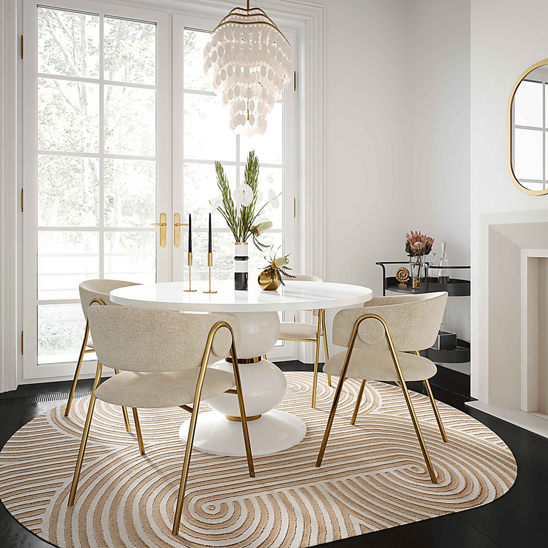 Lasiandra Cream Dining Chair, Set of 2 - Image 2