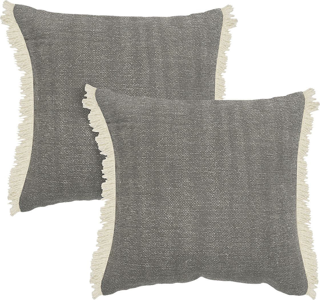 Laspelan Gray Throw Pillow, Set of 2