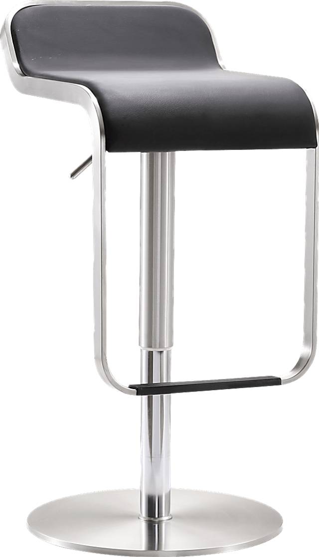 Laszlo Black Adjustable Swivel Barstool - Thumbnail - Image 1