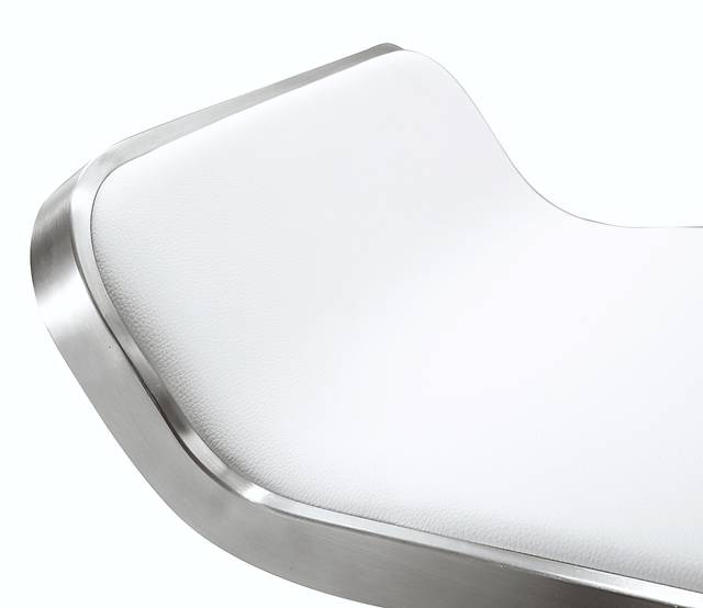 Laszlo White Adjustable Swivel Barstool - Thumbnail - Image 2