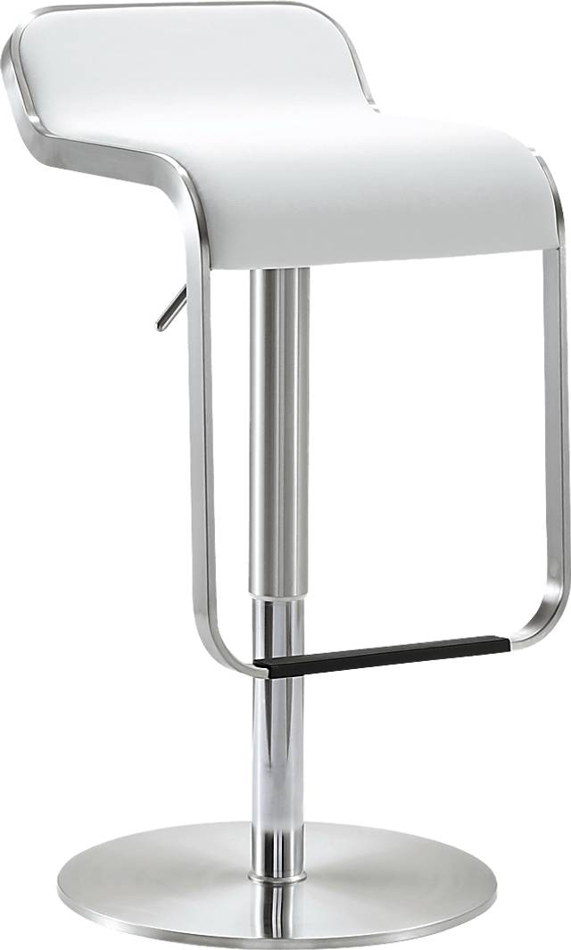 Laszlo White Adjustable Swivel Barstool - Thumbnail - Image 1