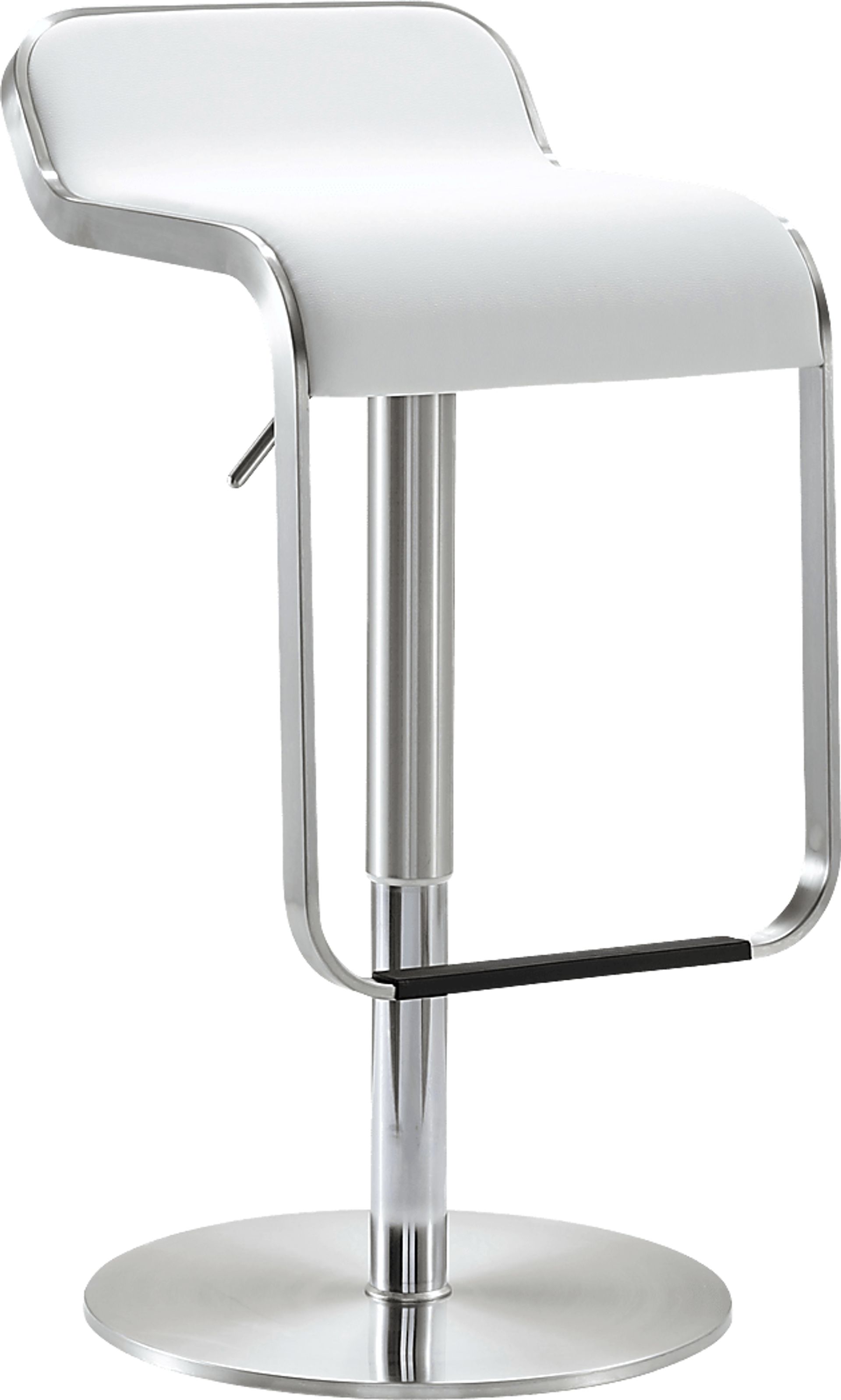 Laszlo White Adjustable Swivel Barstool - Image 1
