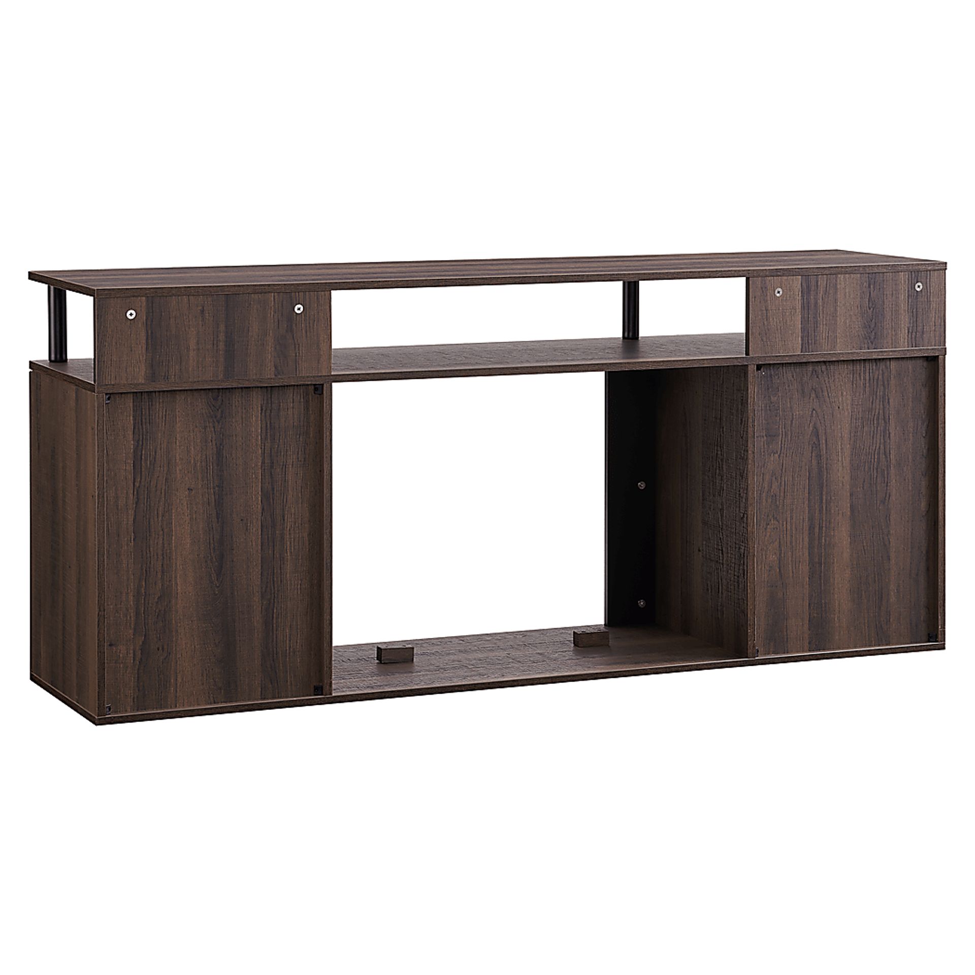 Latchwood I Brown 63 in. Console With Electric Log Fireplace - Image 4