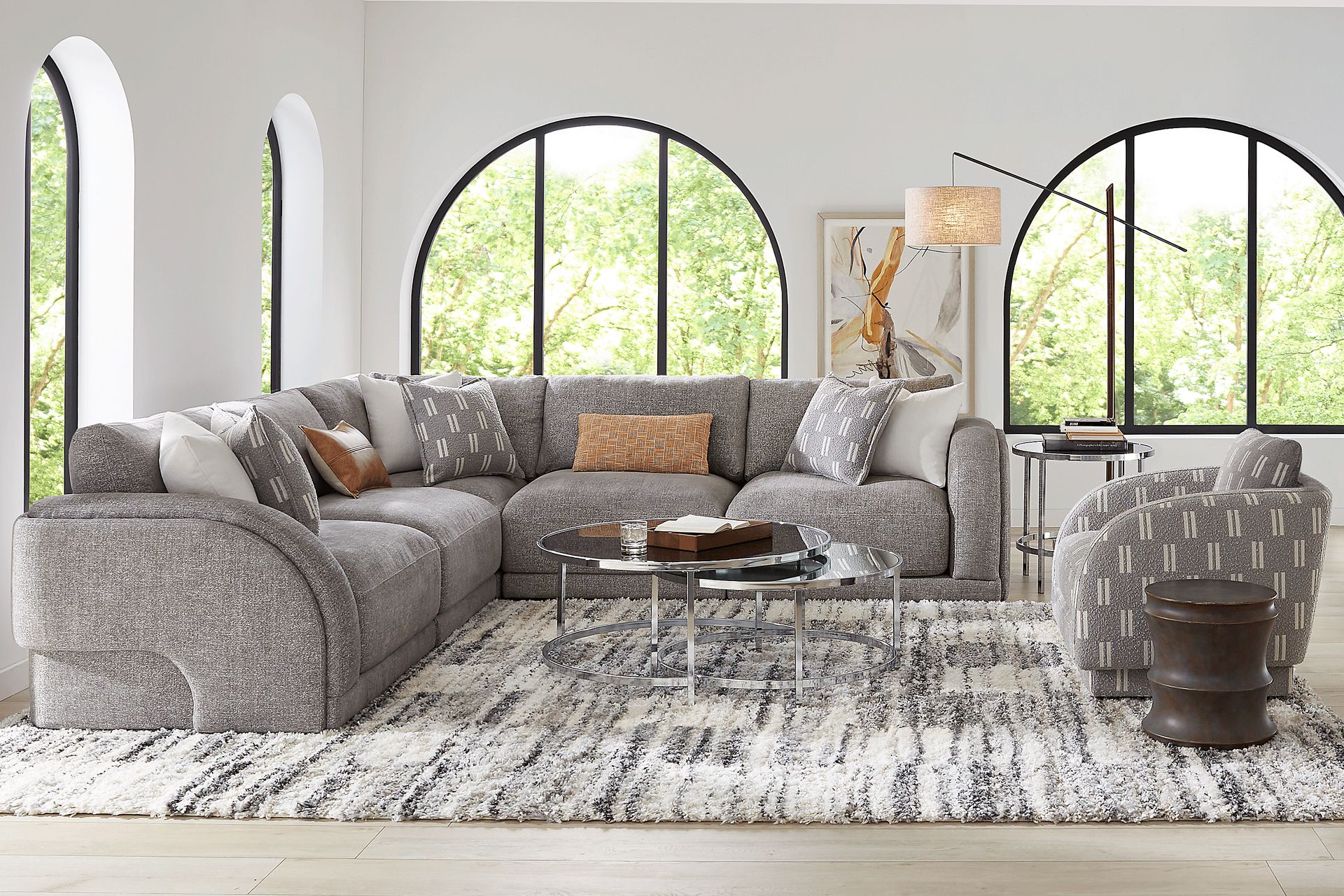 Latham Court Gray 5 Pc Sectional - Image 2