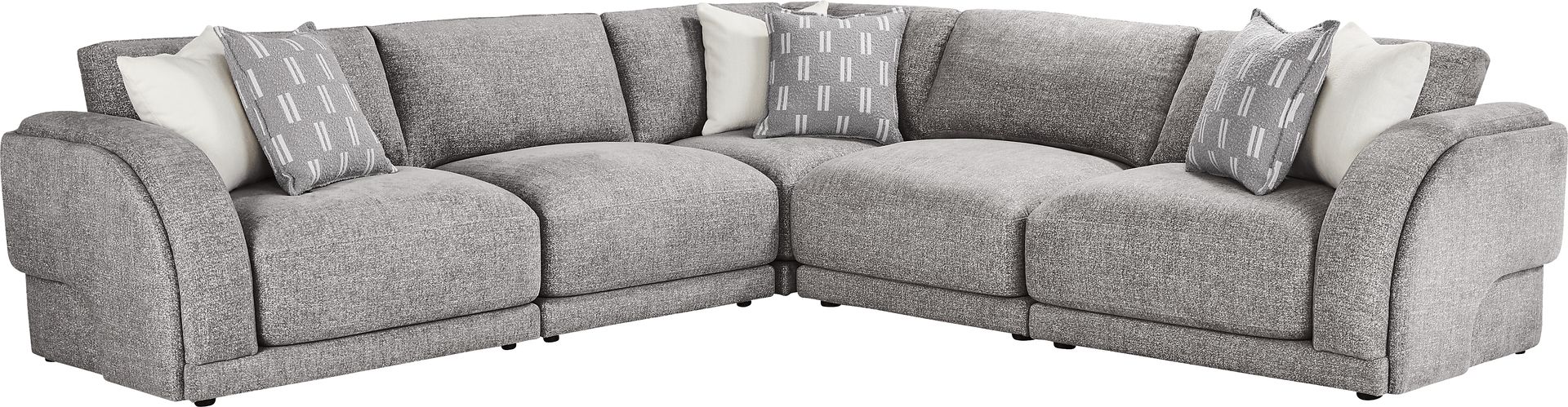 Latham Court Gray 5 Pc Sectional - Image 1