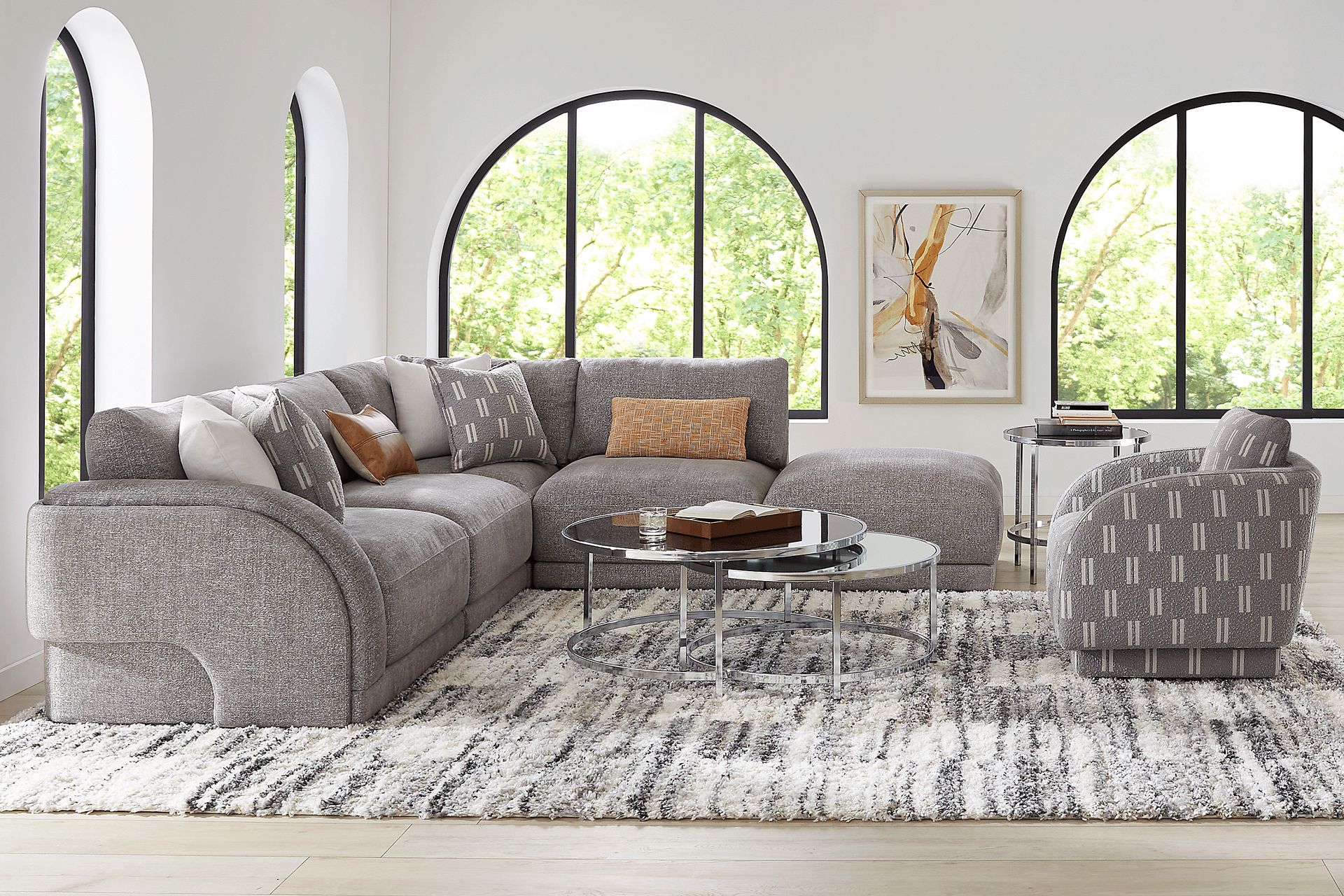 Latham Court Gray 5 Pc Sectional - Image 2