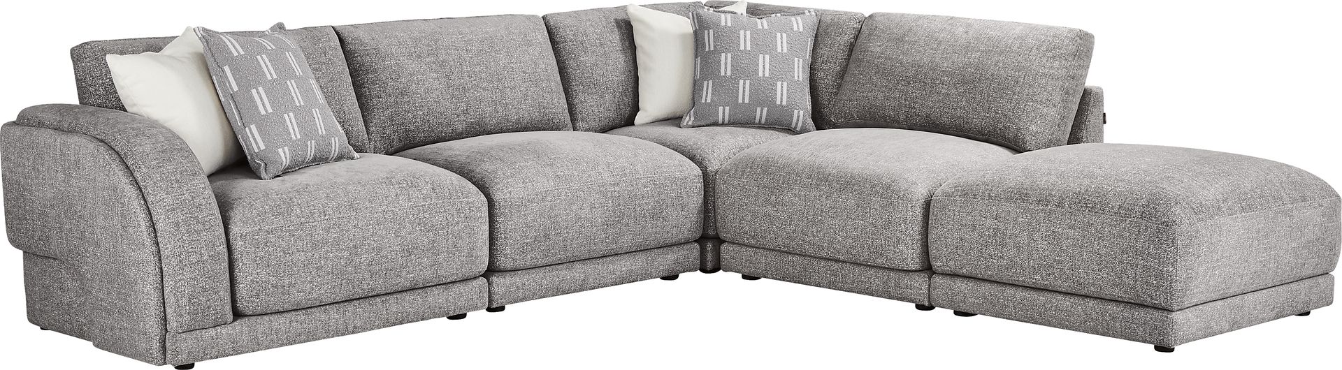 Latham Court Gray 5 Pc Sectional - Image 1