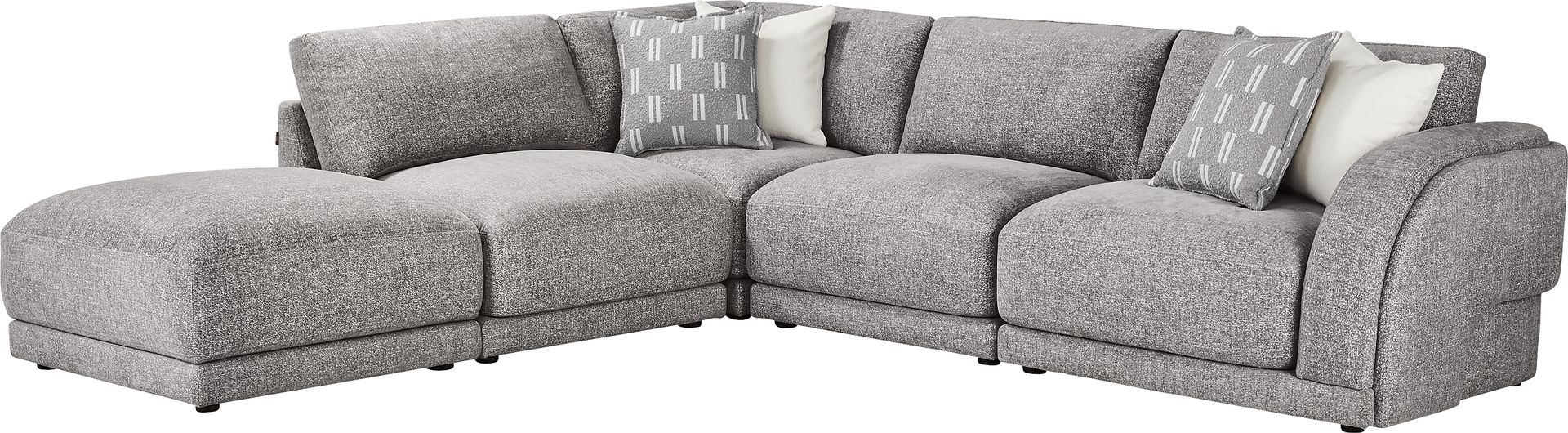 Latham Court Gray 5 Pc Sectional - Image 1