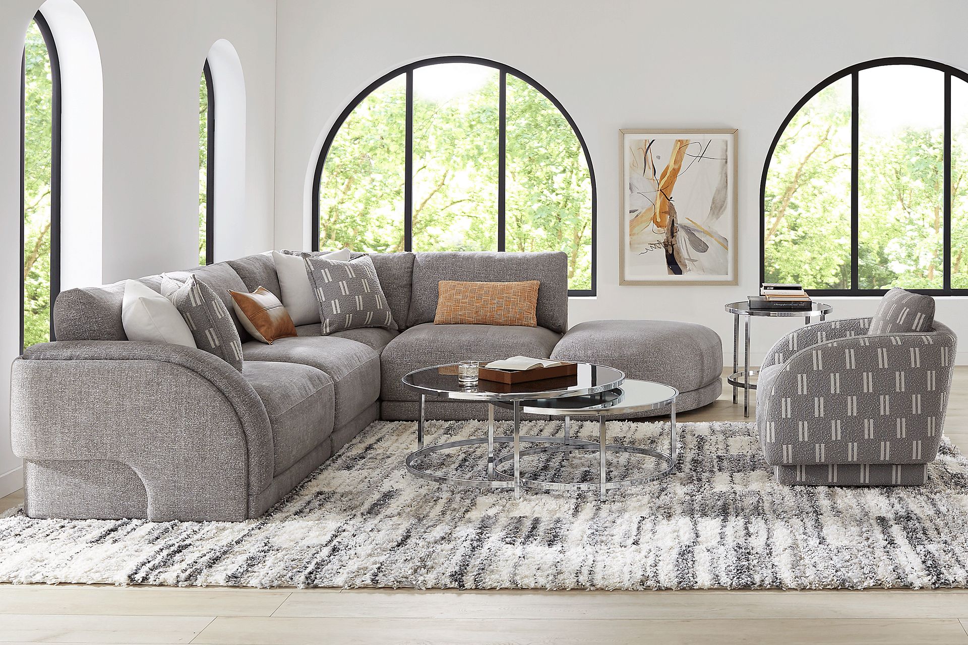 Latham Court Gray 5 Pc Sectional - Image 2