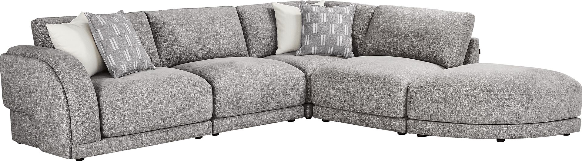 Latham Court Gray 5 Pc Sectional - Image 1