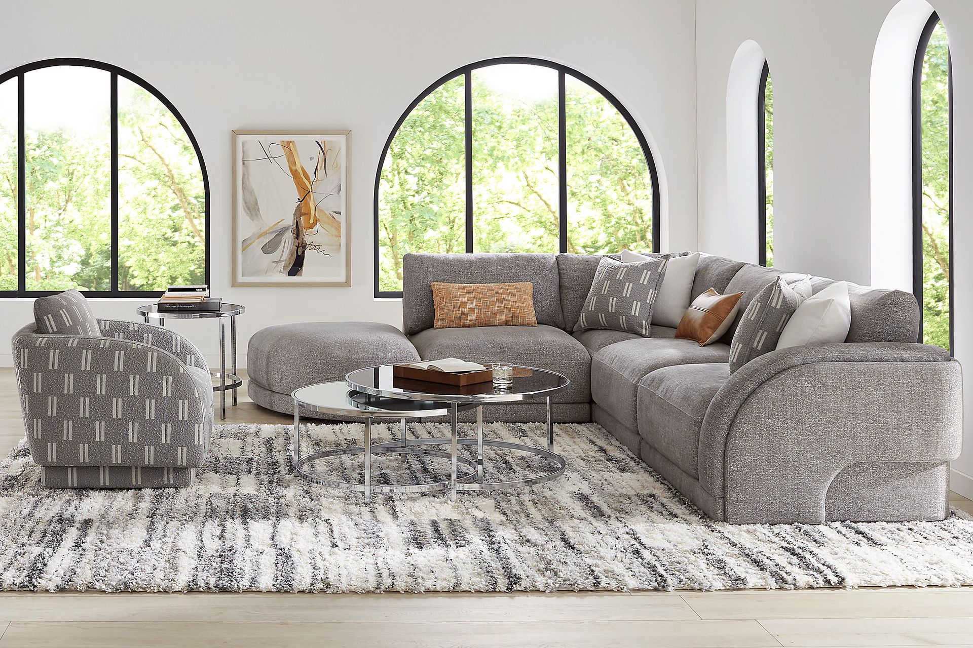 Latham Court Gray 5 Pc Sectional - Image 2