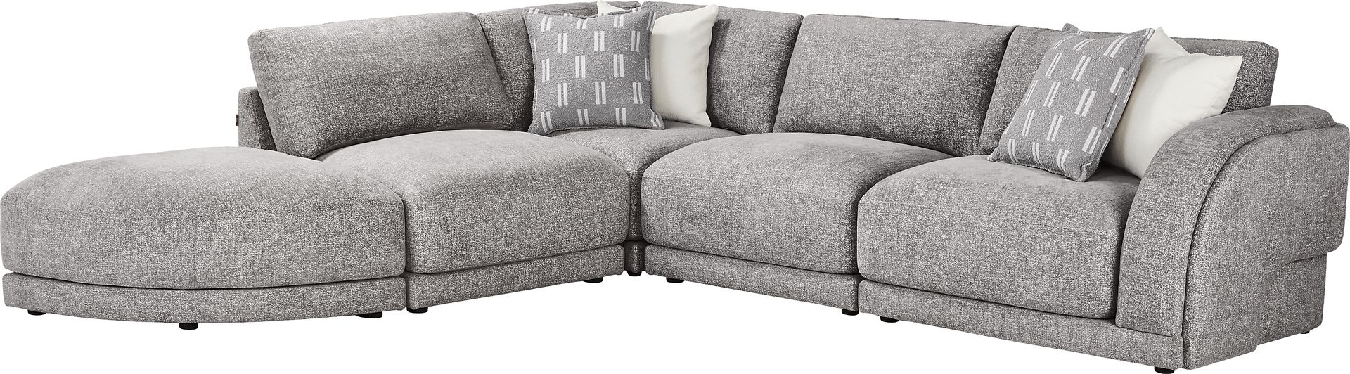 Latham Court Gray 5 Pc Sectional - Image 1