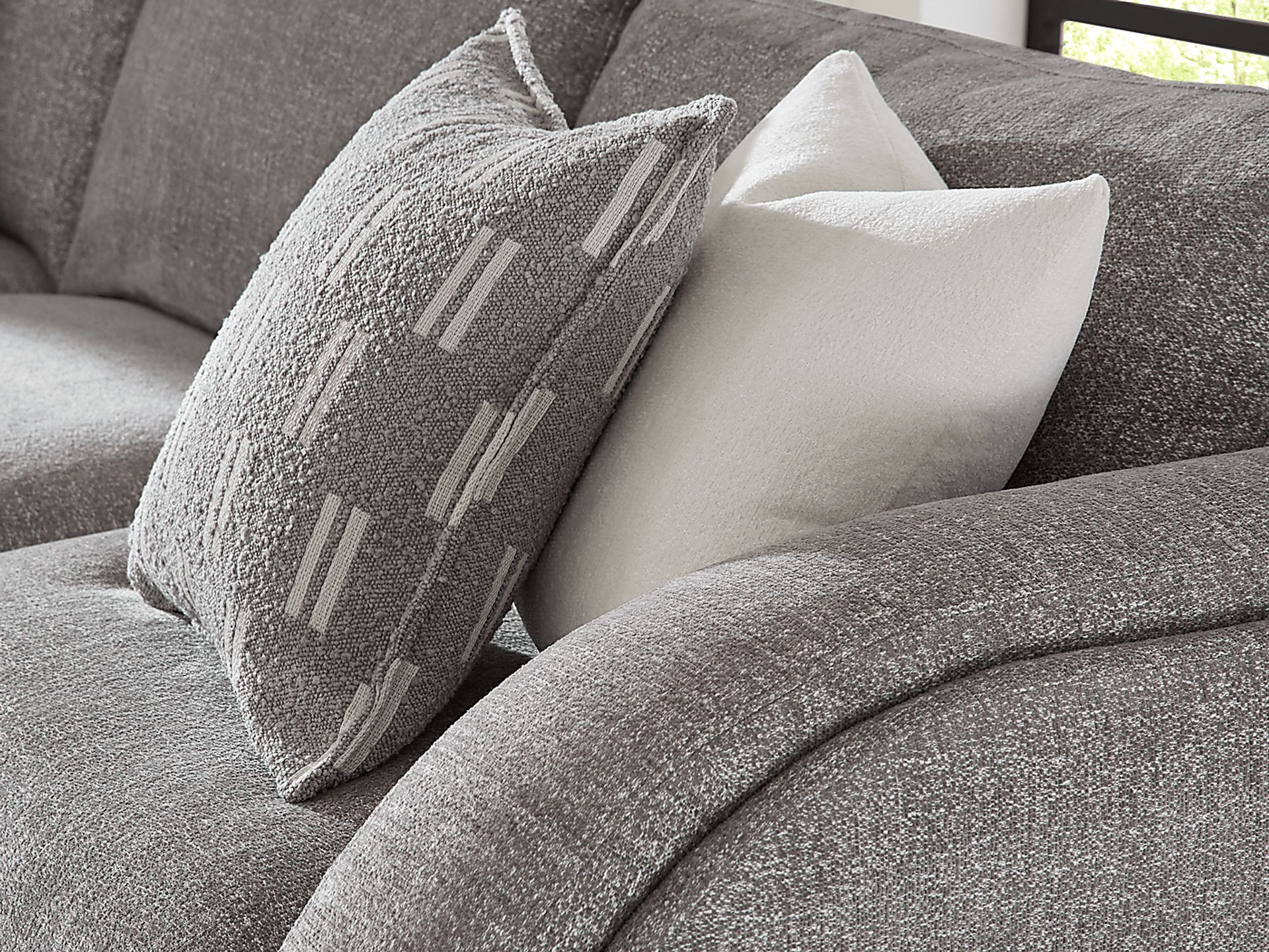 Latham Court Gray 5 Pc Sectional - Image 3