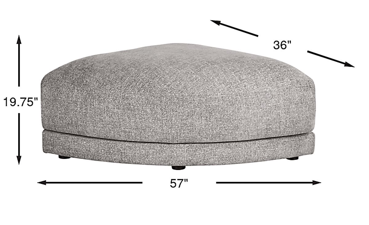 Latham Court Gray Woven Pie Bumper Ottoman | Rooms to Go