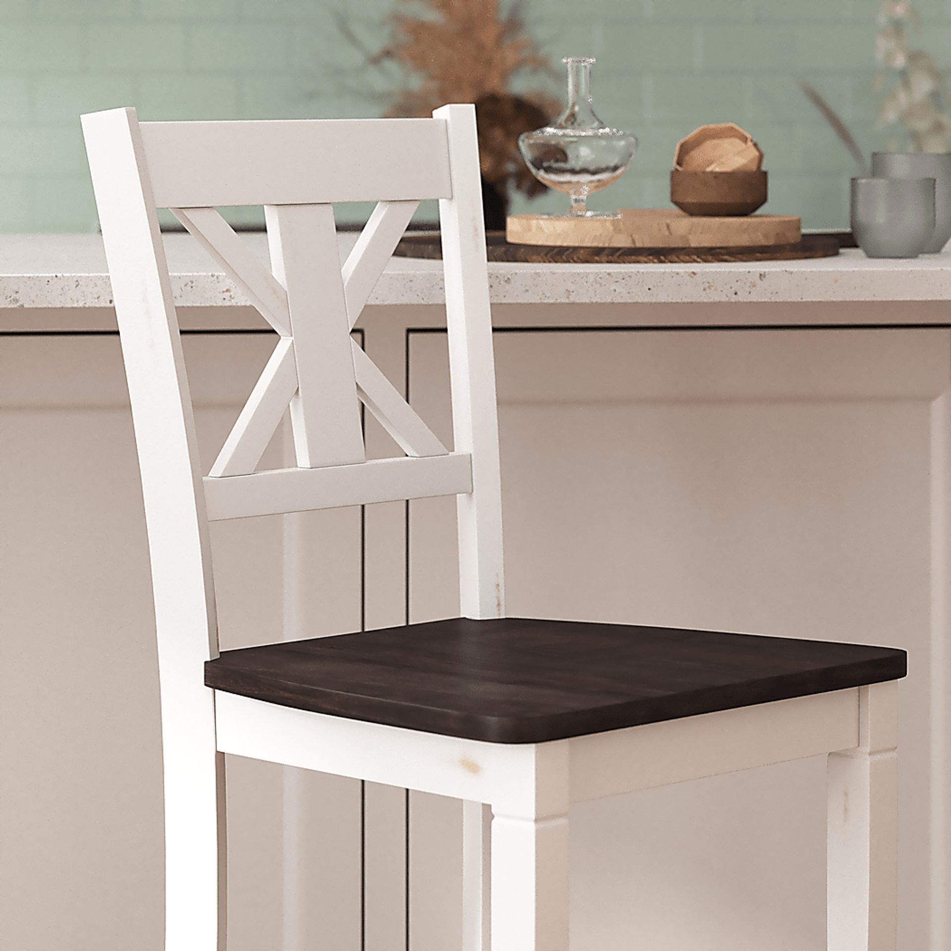 Latourette White Barstool, Set of 2 - Image 3
