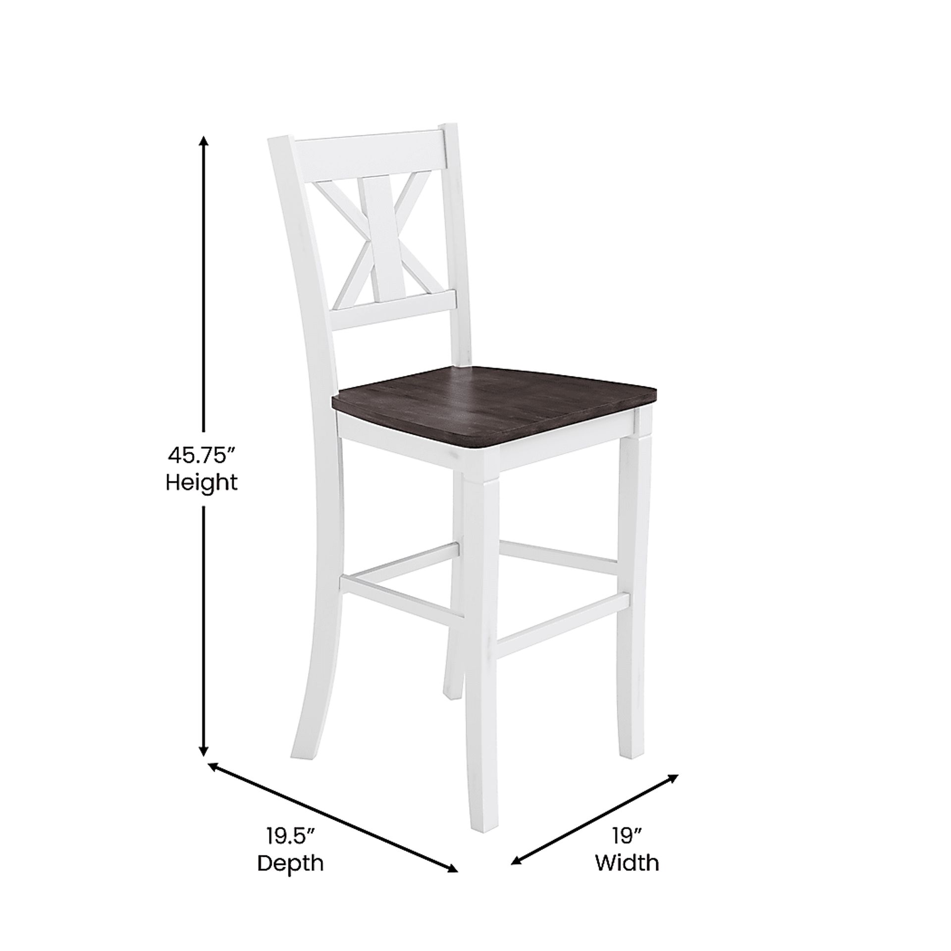 Latourette White Barstool, Set of 2 - Image 9