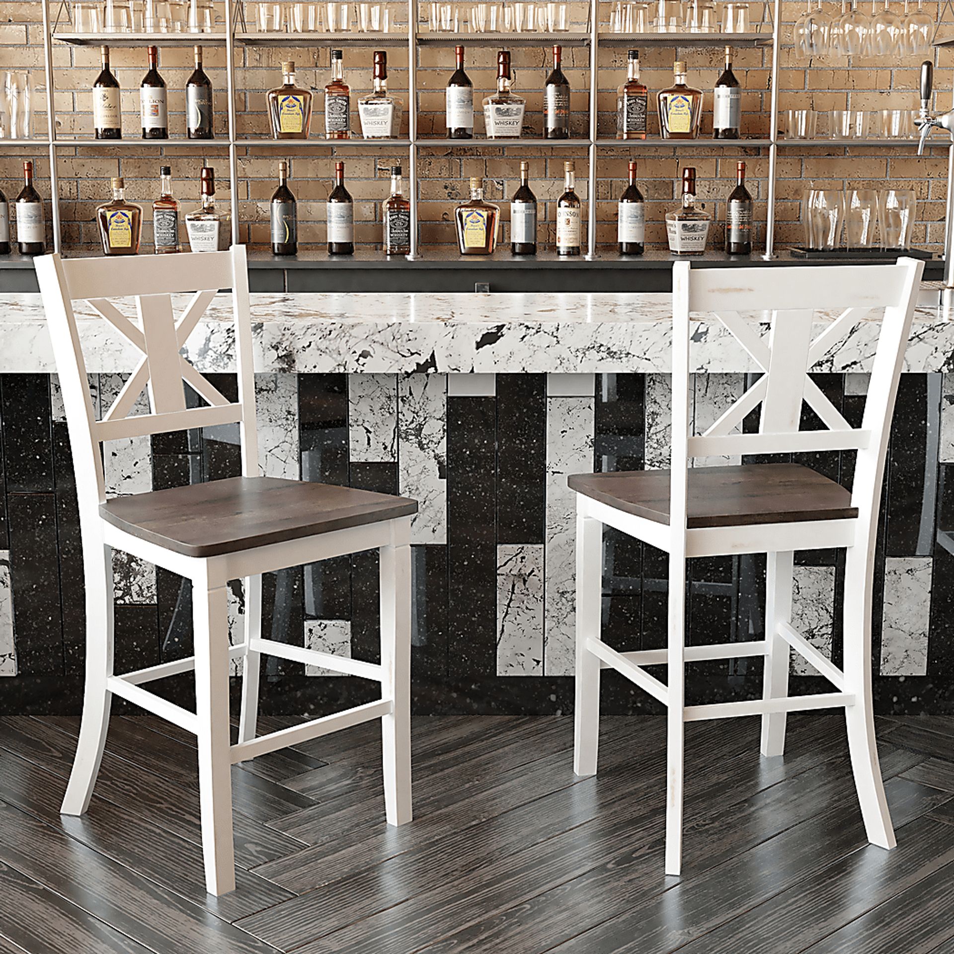 Latourette White Counter Height Stool, Set of 2 - Image 2