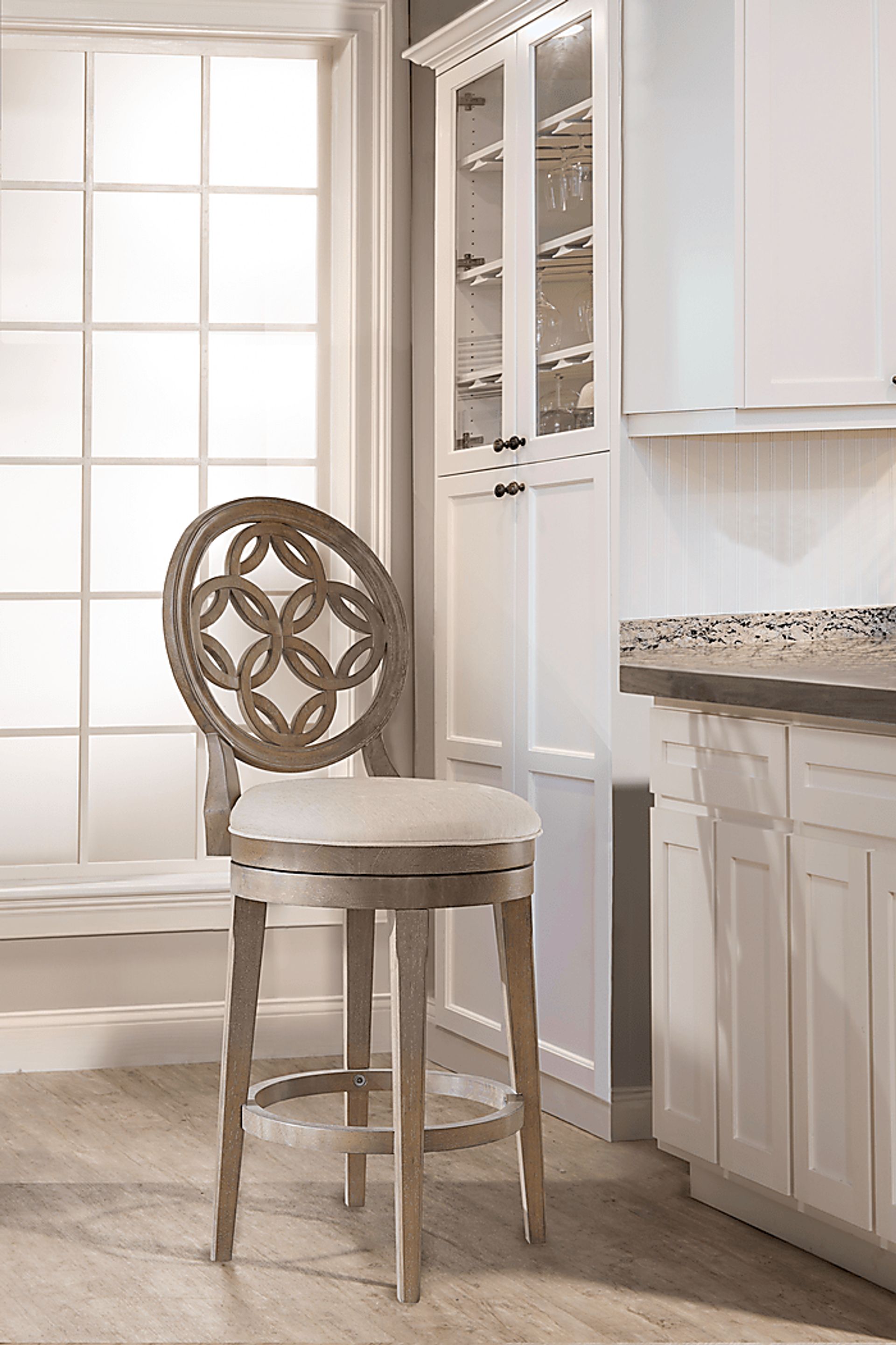 Lattimo Cream Swivel Barstool - Image 4