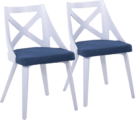 Lauber I Blue Side Chair Set of 2