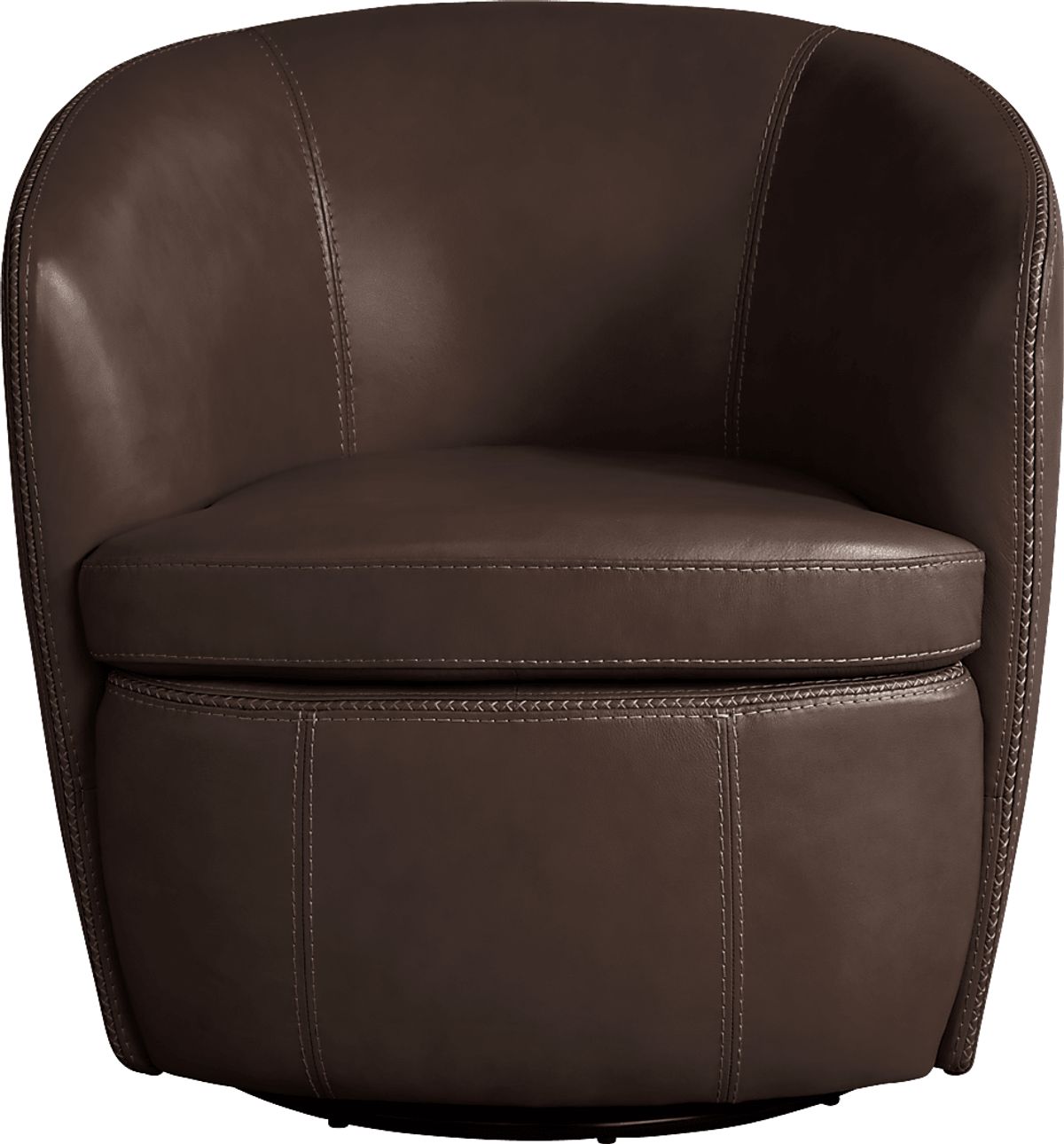 Laumont Brown Leather Swivel Accent Chair Rooms to Go