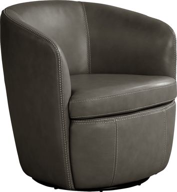 Laumont Leather Swivel Accent Chair