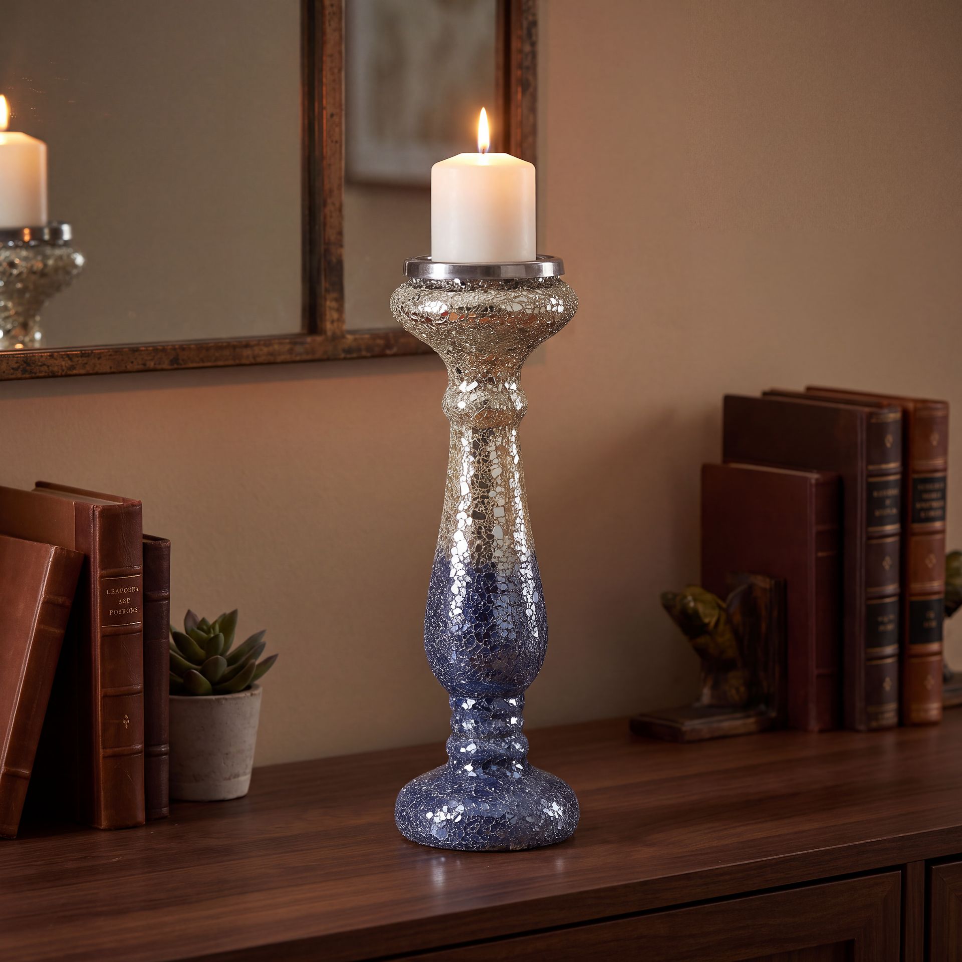 Lauramac Blue Large Candle Holder - Image 2