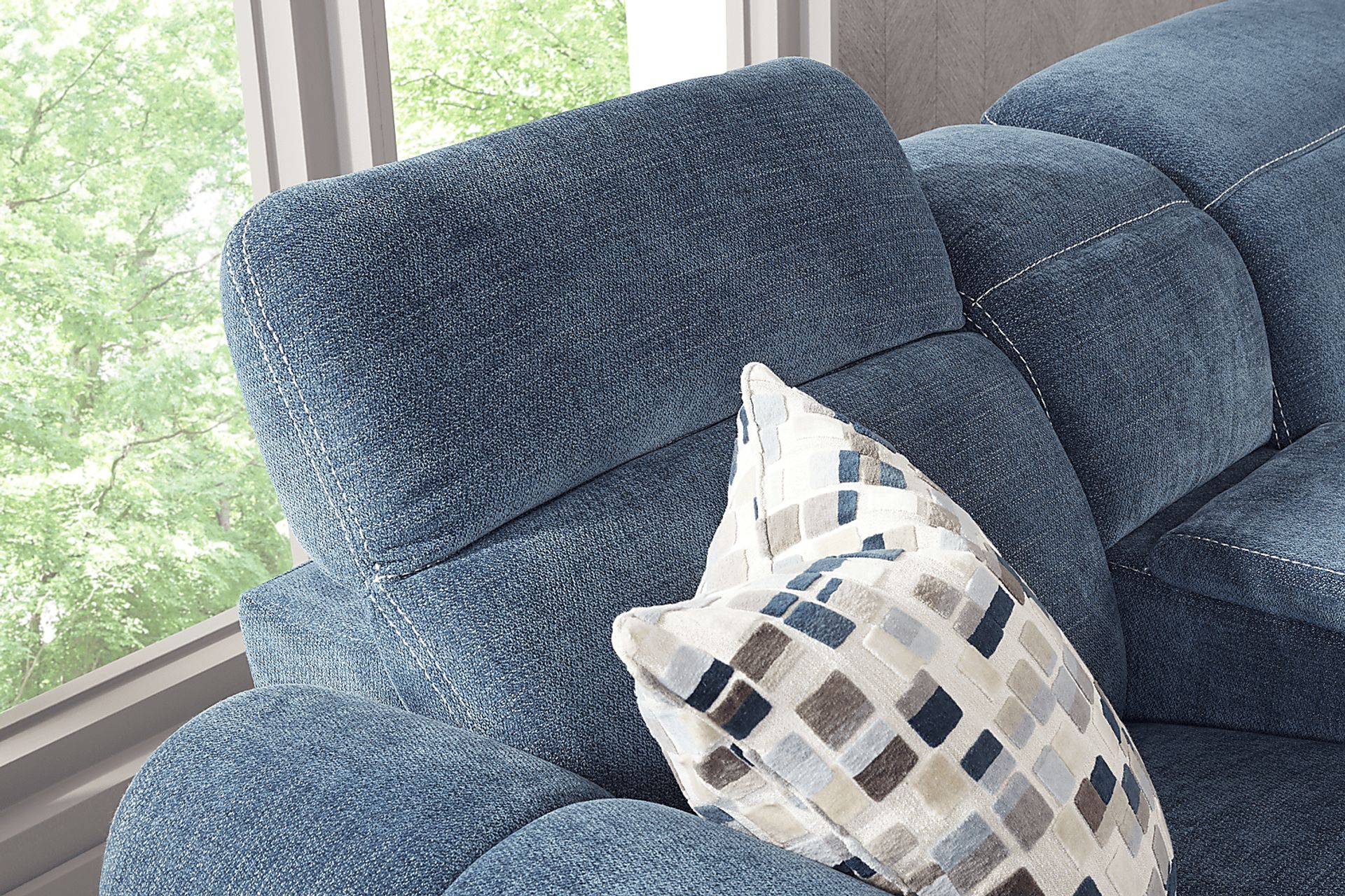 Laurel Heights Blue 6 Pc Dual Power Reclining Sleeper Sectional - Image 10