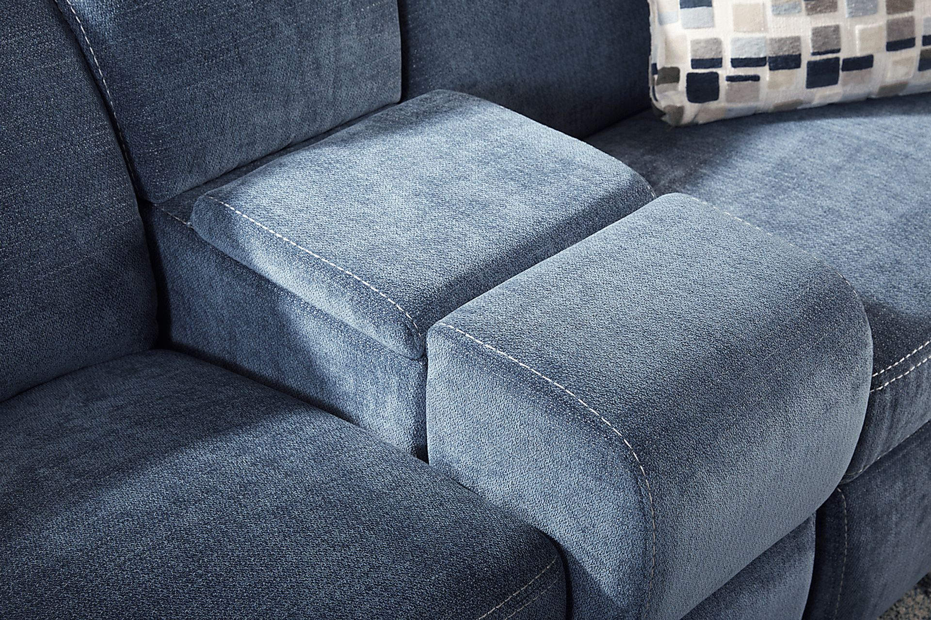 Laurel Heights Blue 6 Pc Dual Power Reclining Sleeper Sectional - Image 16