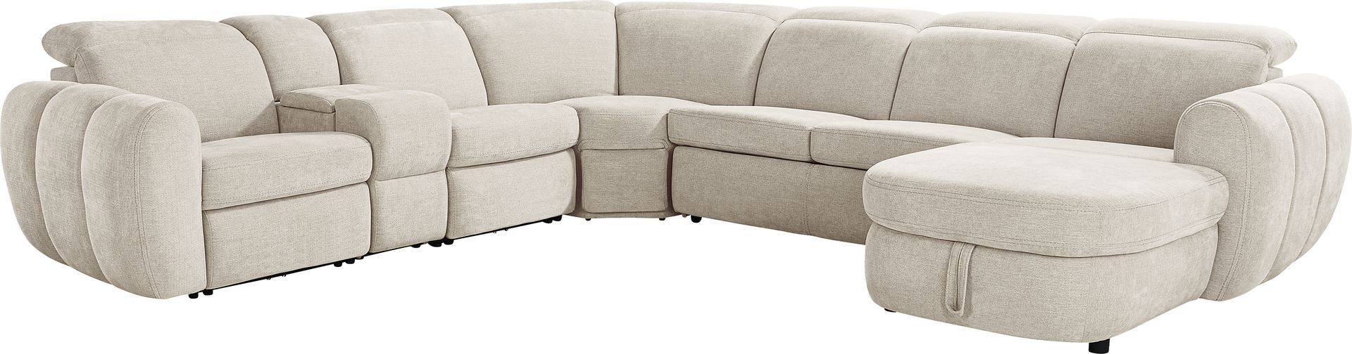 Laurel Heights Gray 6 Pc Dual Power Reclining Sleeper Sectional - Image 4