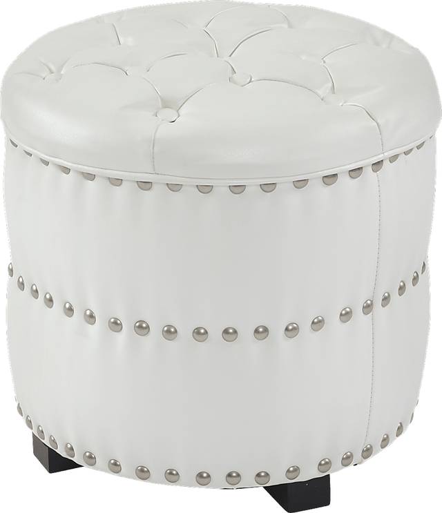 Laurelwood White Ottoman - Thumbnail - Image 1