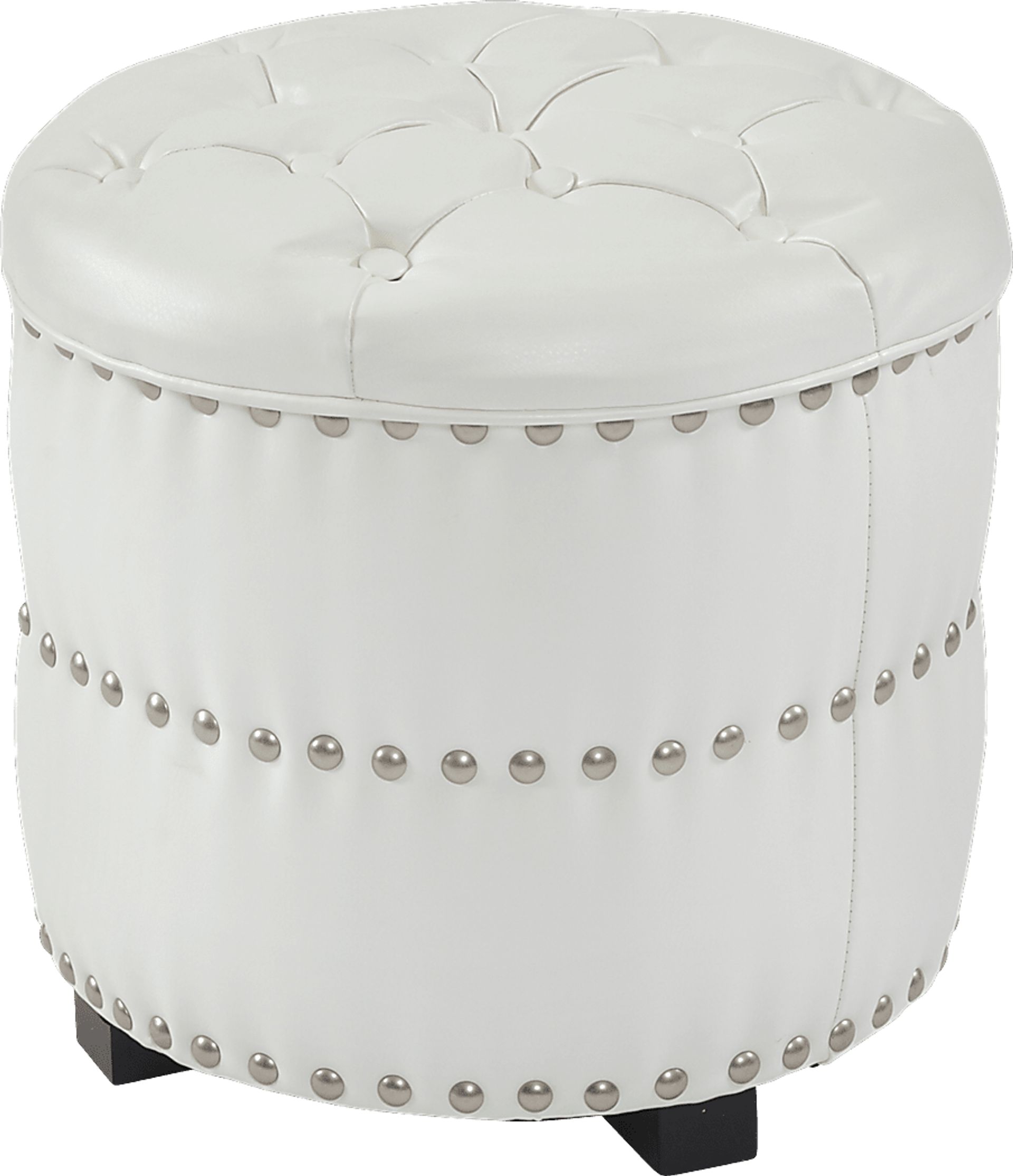 Laurelwood White Ottoman - Image 1