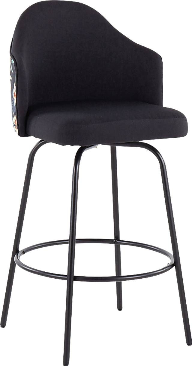 Laurina Black Counter Height Stool, Set of 2 - Thumbnail - Image 2