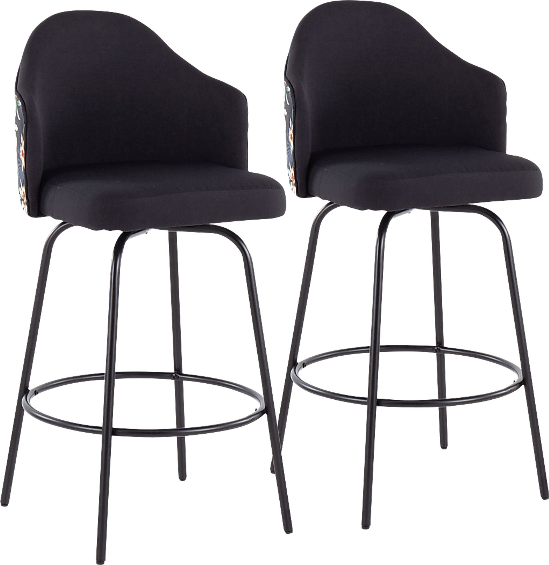 Laurina Black Counter Height Stool, Set of 2 - Image 1