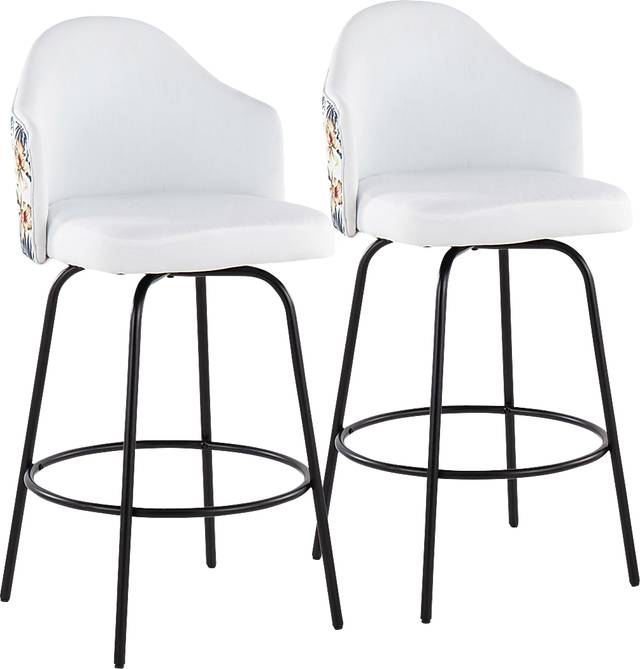 Laurina White Counter Height Stool, Set of 2 - Thumbnail - Image 1