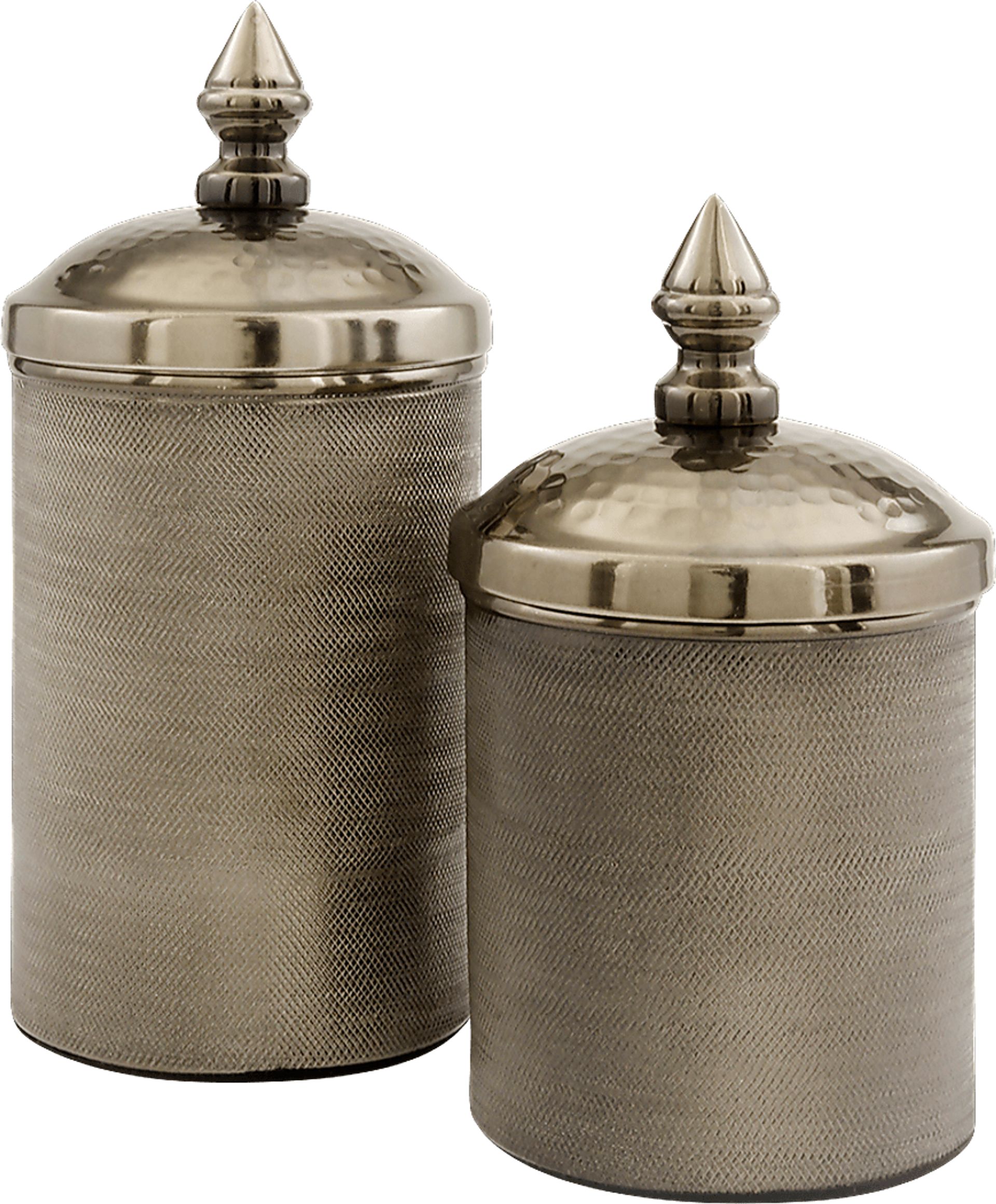 Laurynn Brown Canisters Set of 2 - Image 1