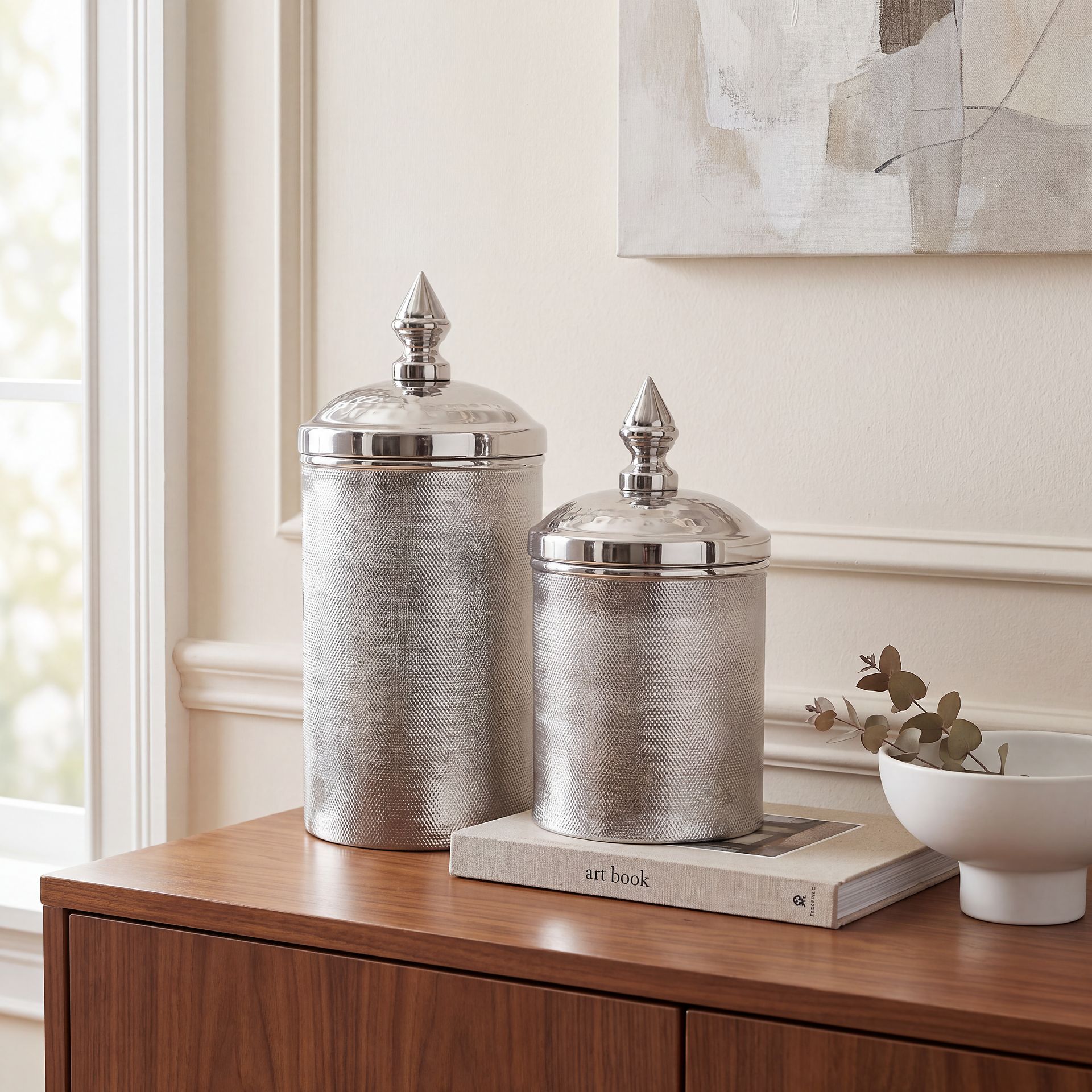 Laurynn Silver Canisters, Set of 2 - Image 2